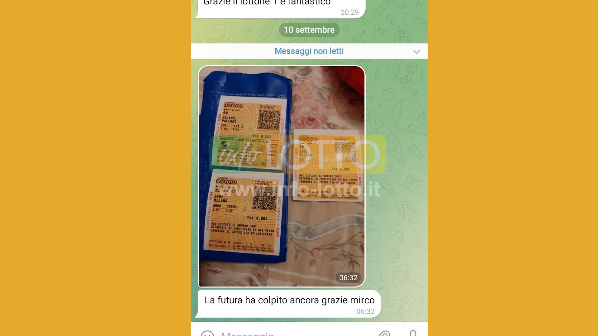 Vincita Settembre 2025