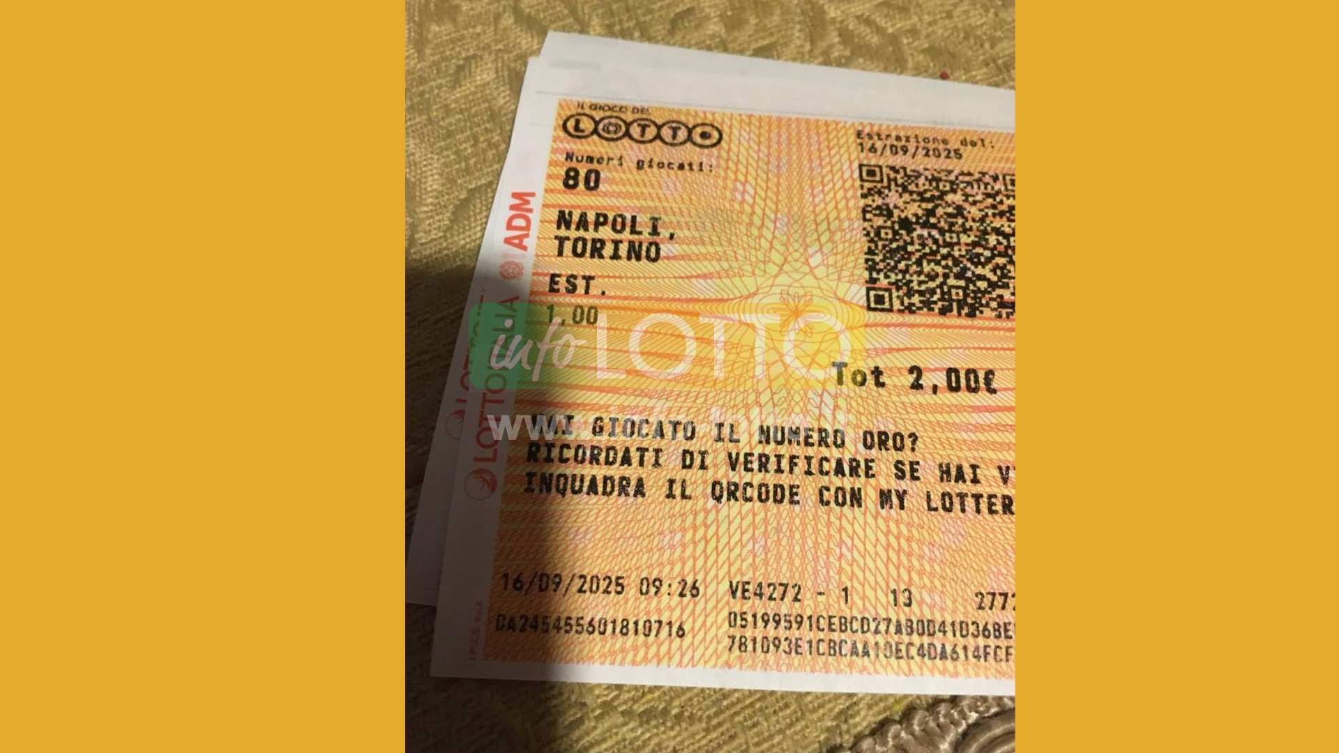 Vincita Settembre 2025
