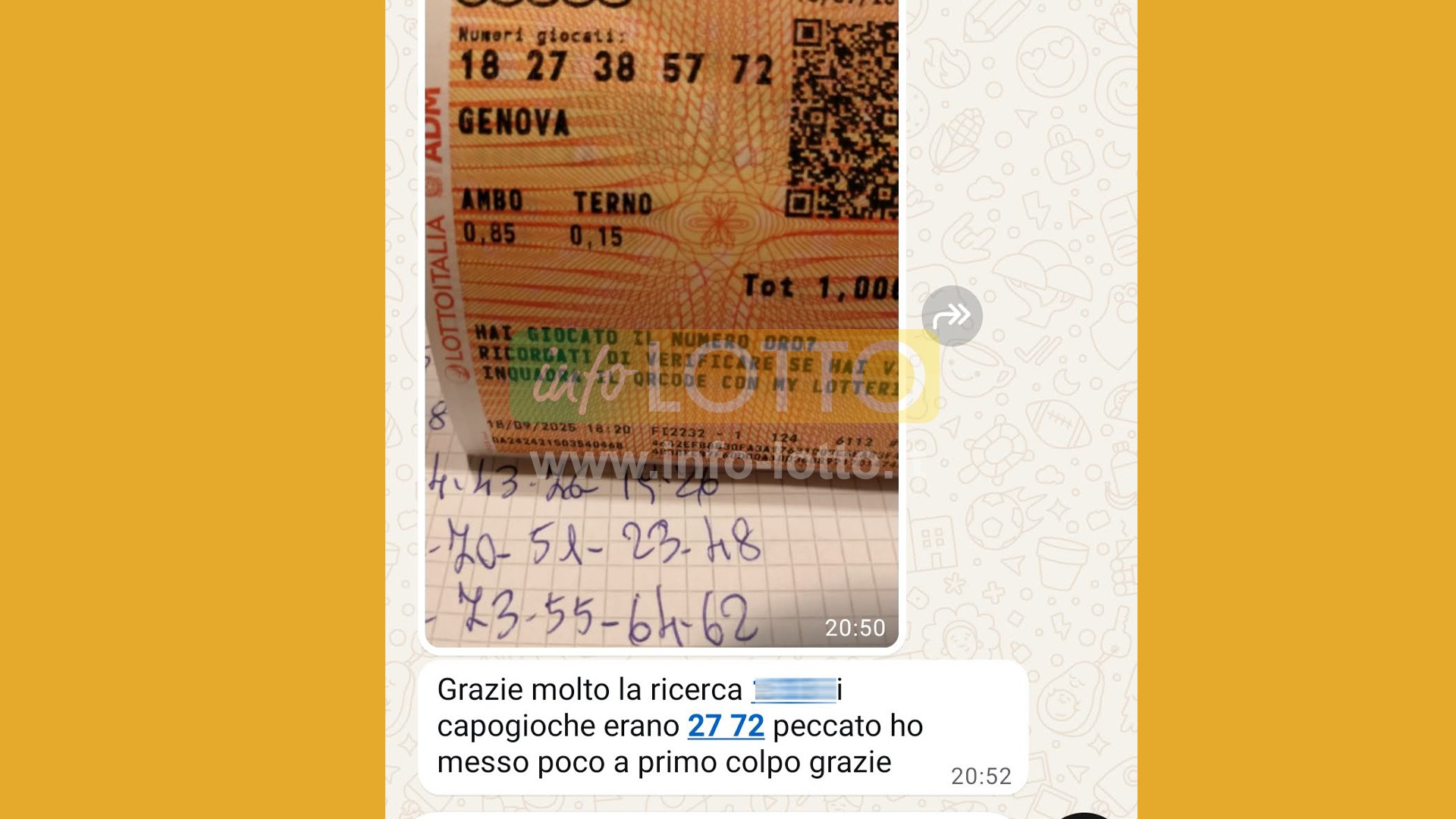 Vincita Settembre 2025