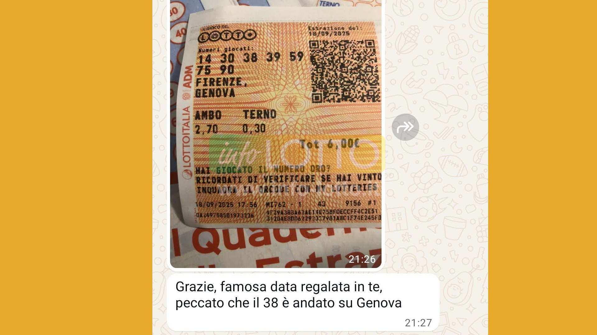 Vincita Settembre 2025