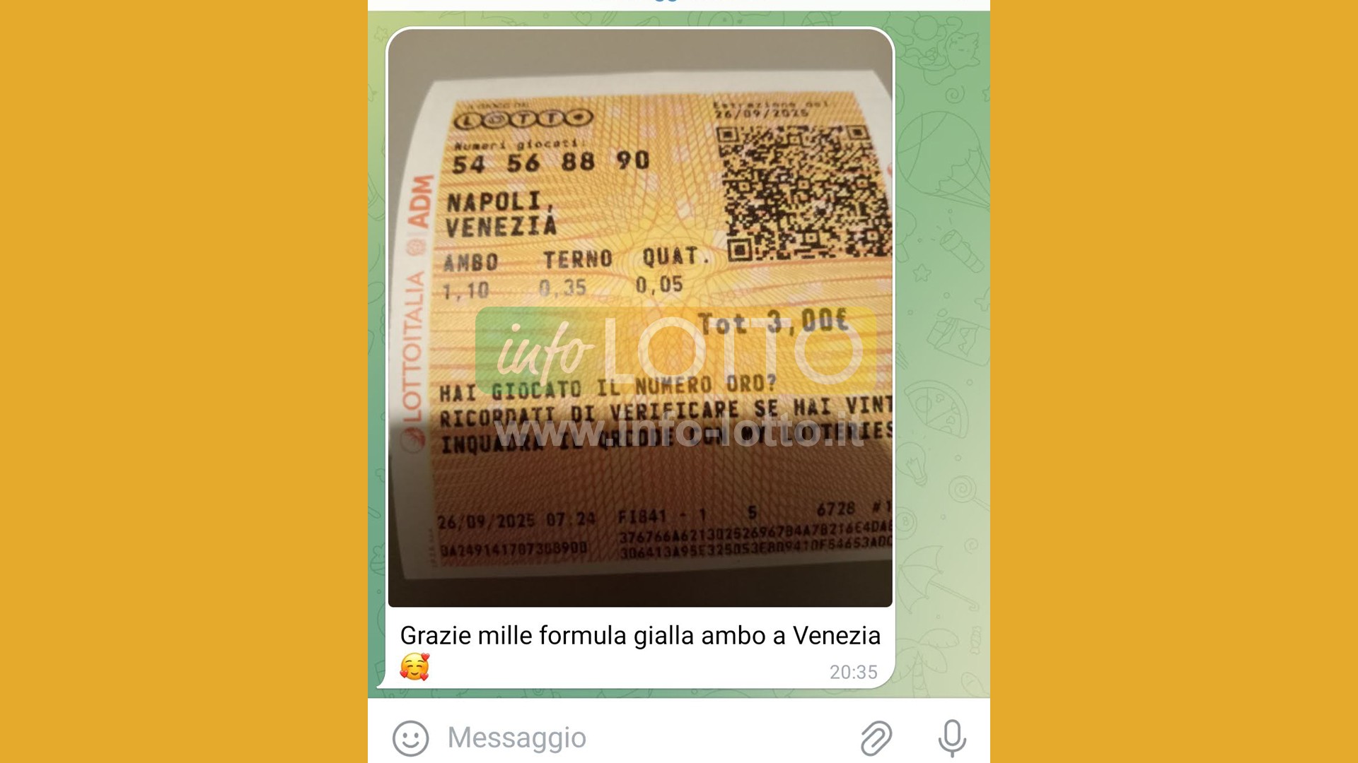 Vincita Settembre 2025