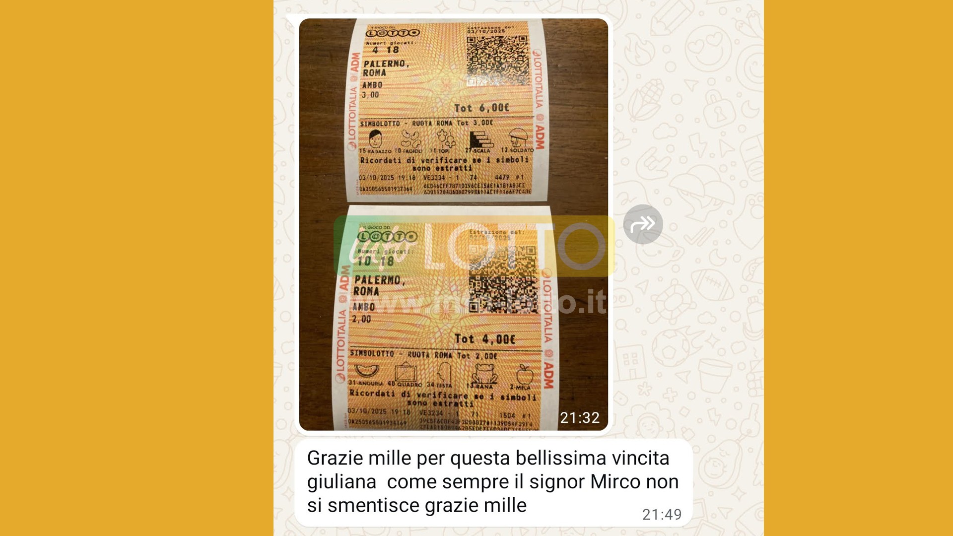 Vincita Ottobre 2025