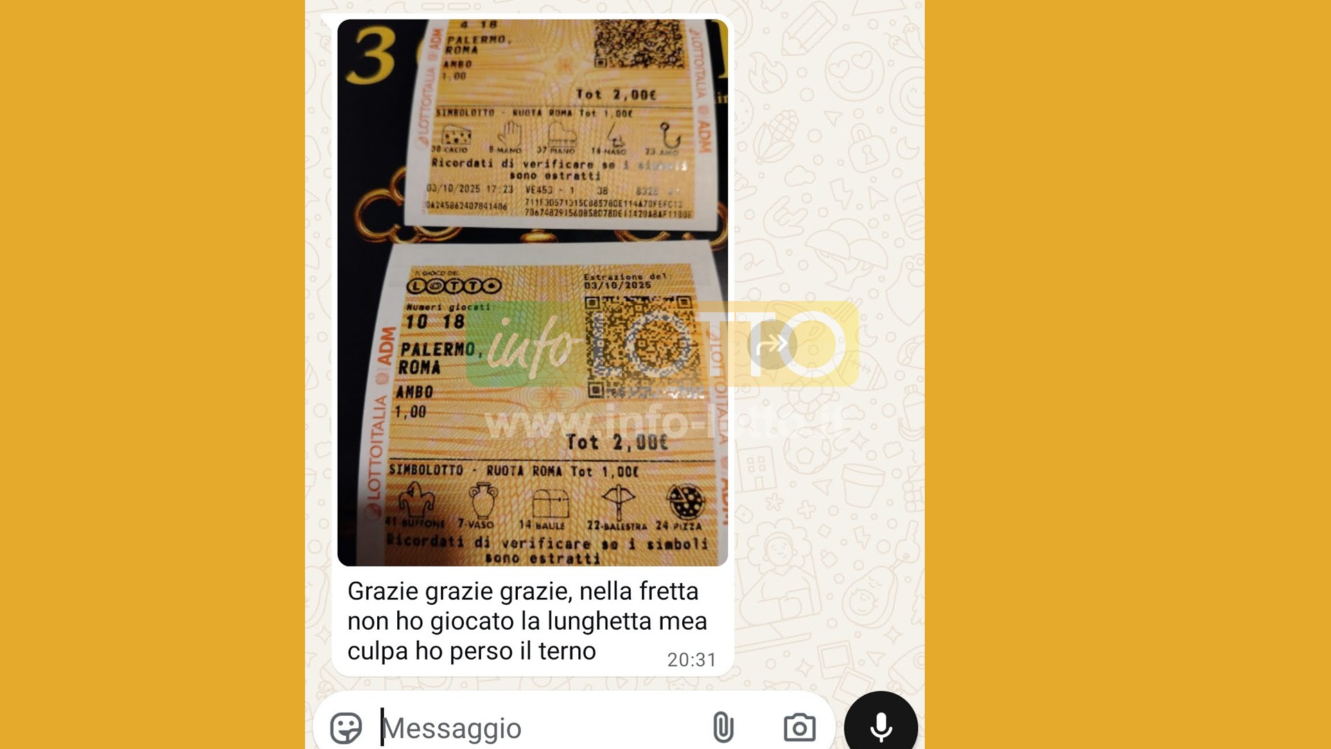 Vincita Ottobre 2025