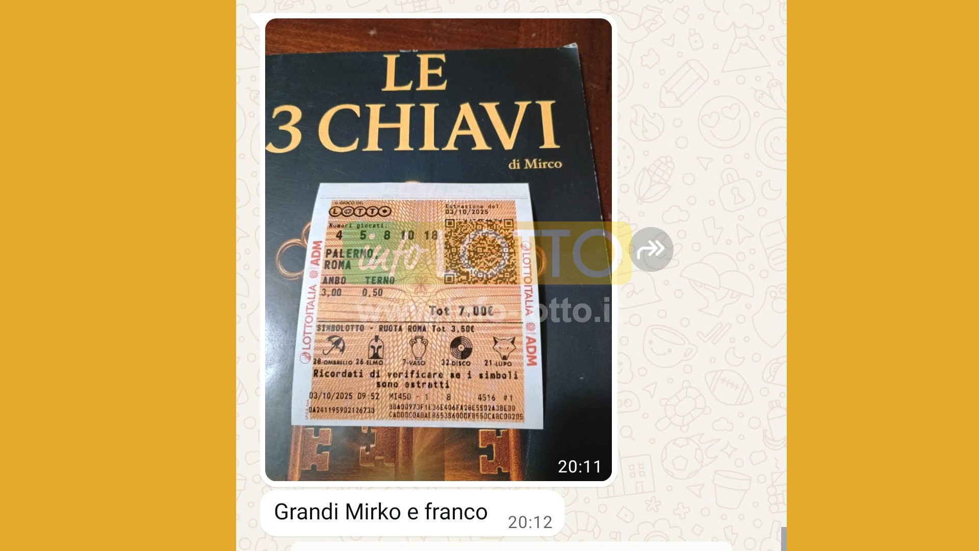 Vincita Ottobre 2025
