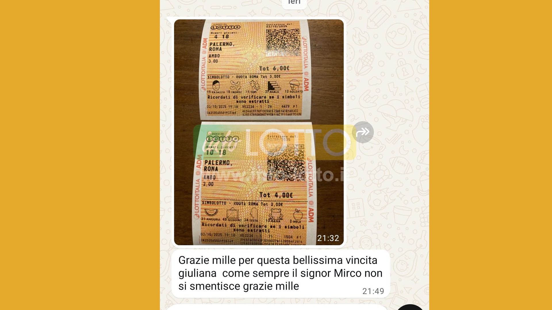 Vincita Ottobre 2025