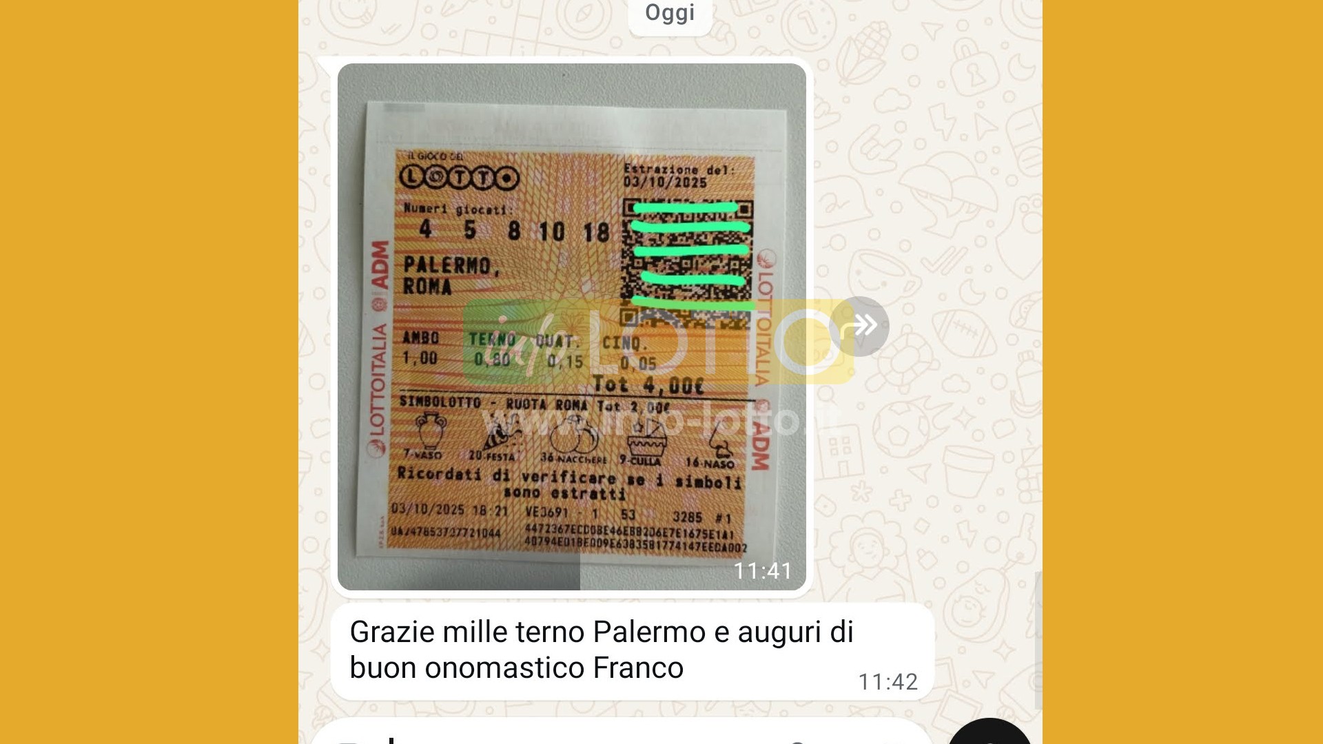 Vincita Ottobre 2025