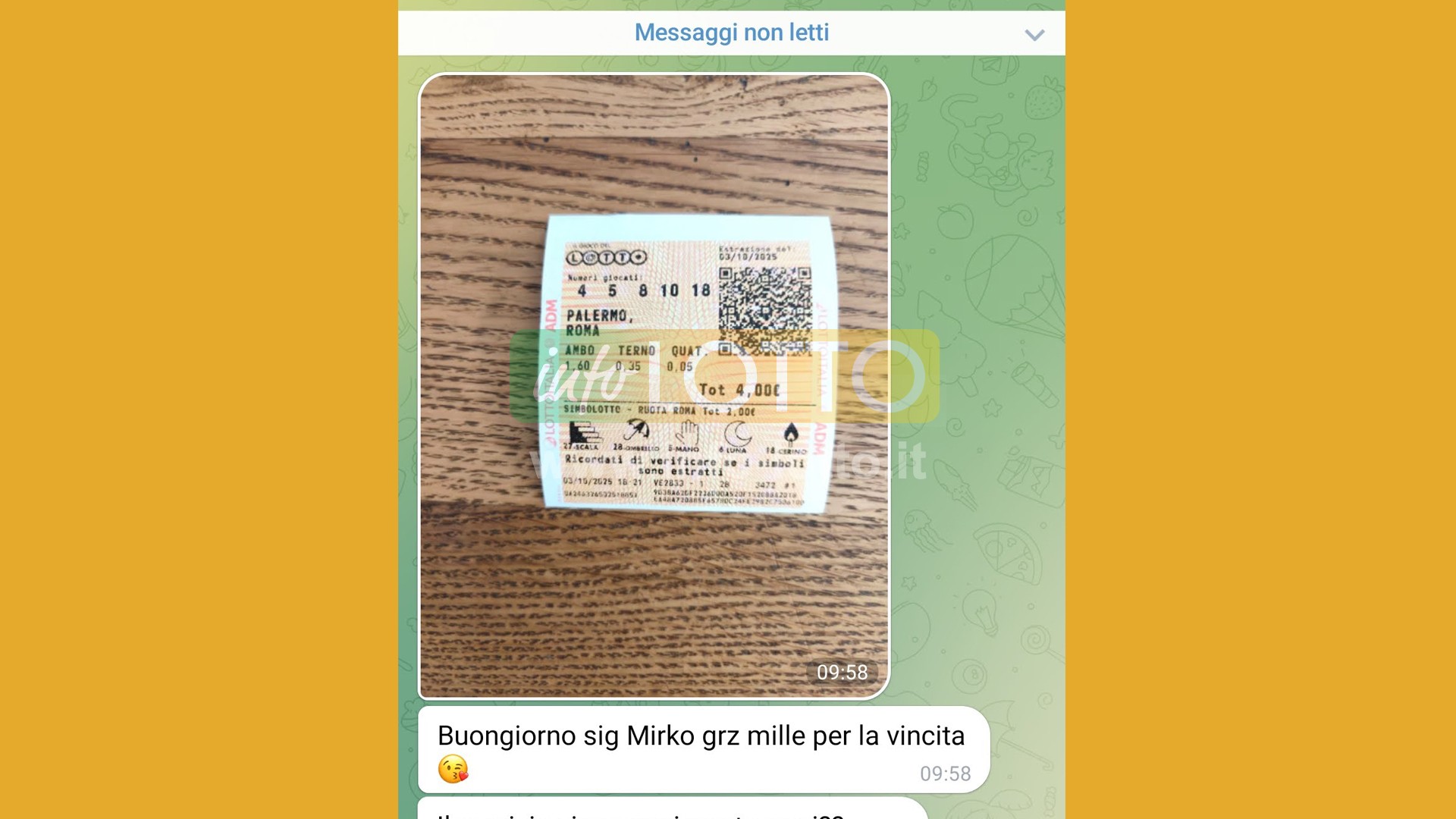 Vincita Ottobre 2025