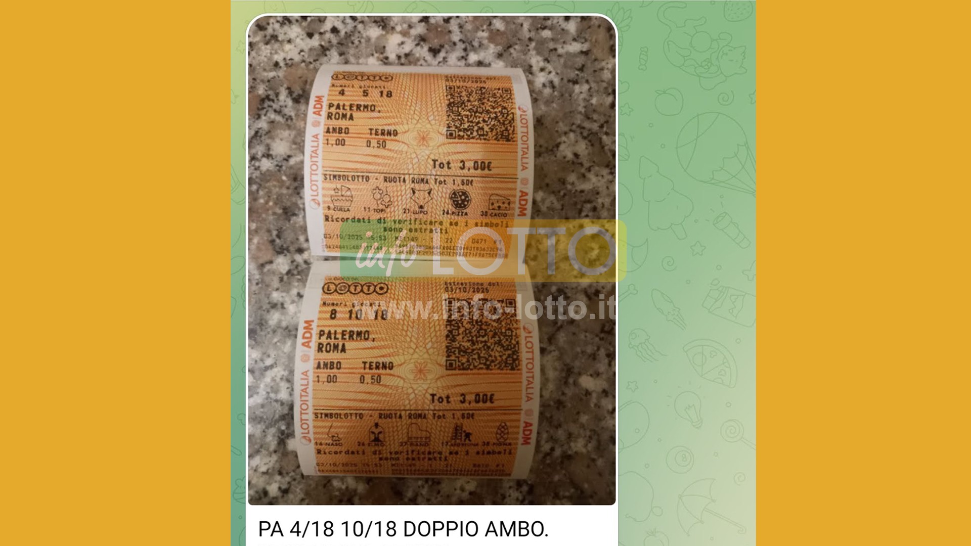 Vincita Ottobre 2025