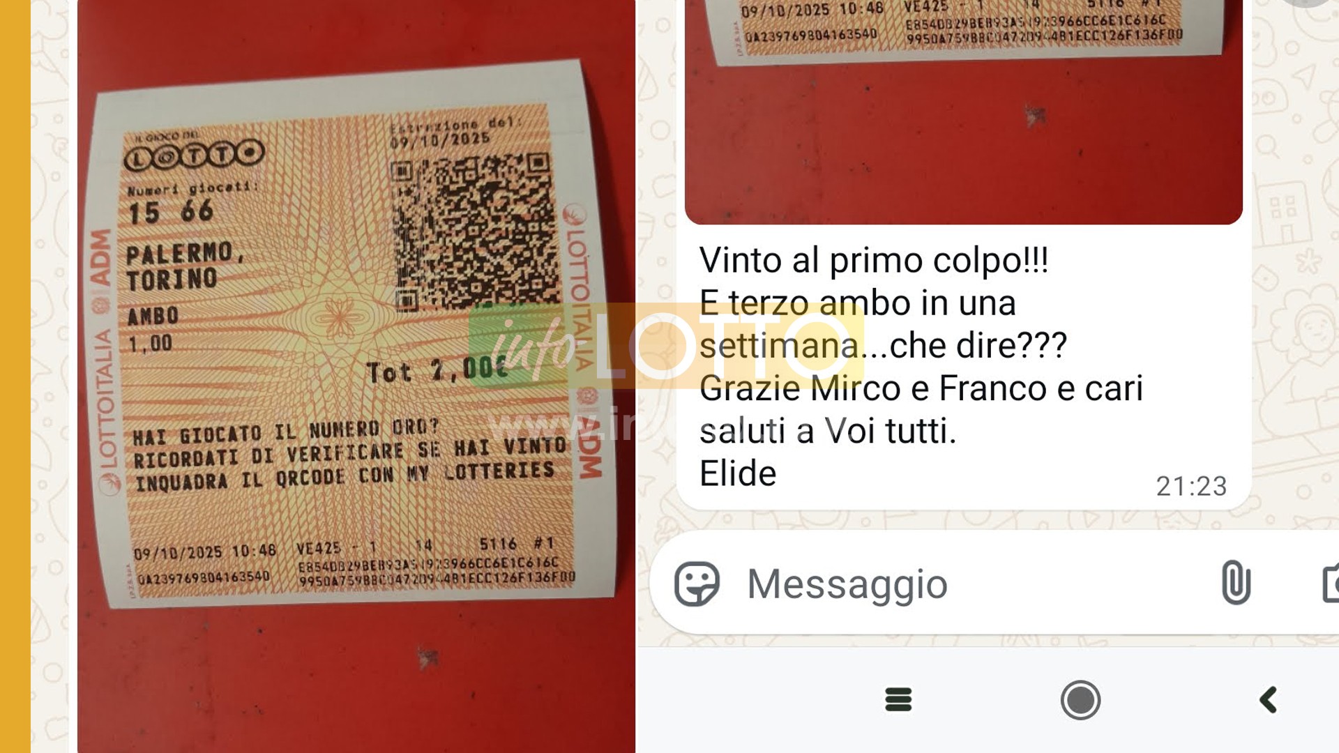 Vincita Ottobre 2025