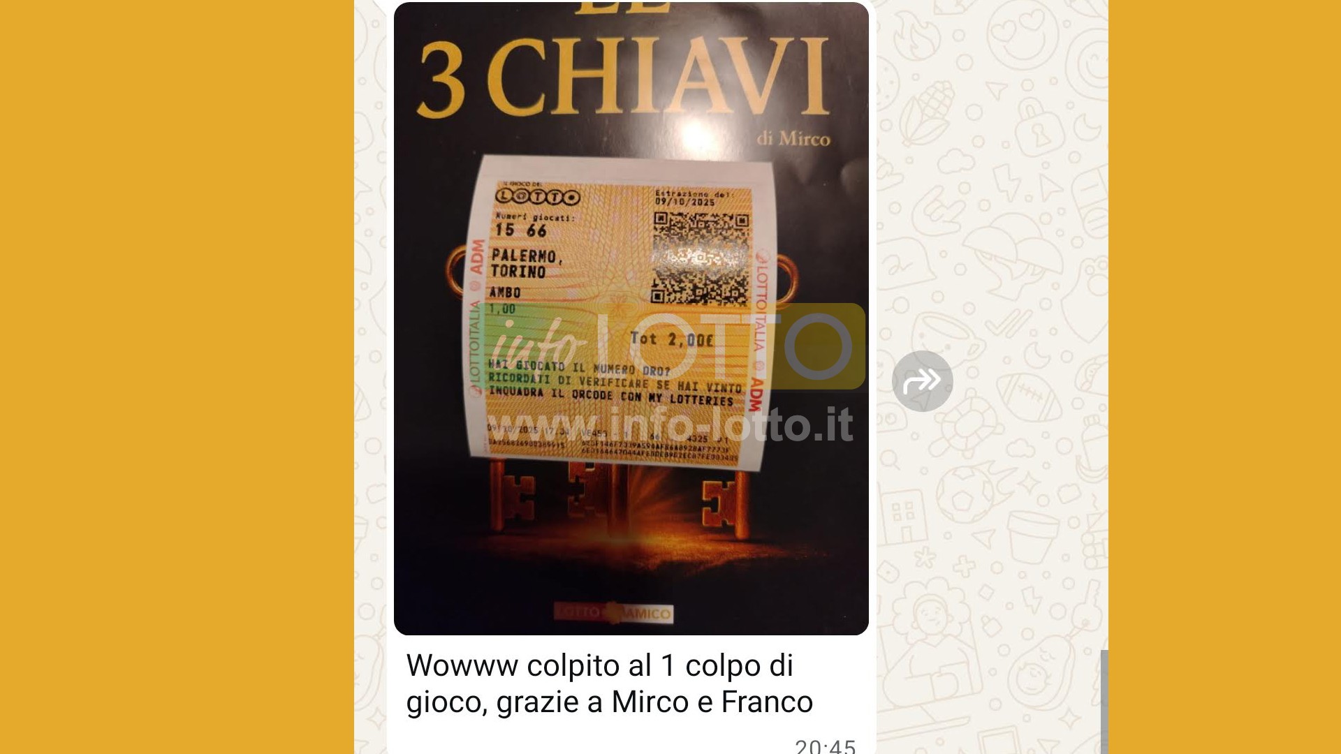 Vincita Ottobre 2025