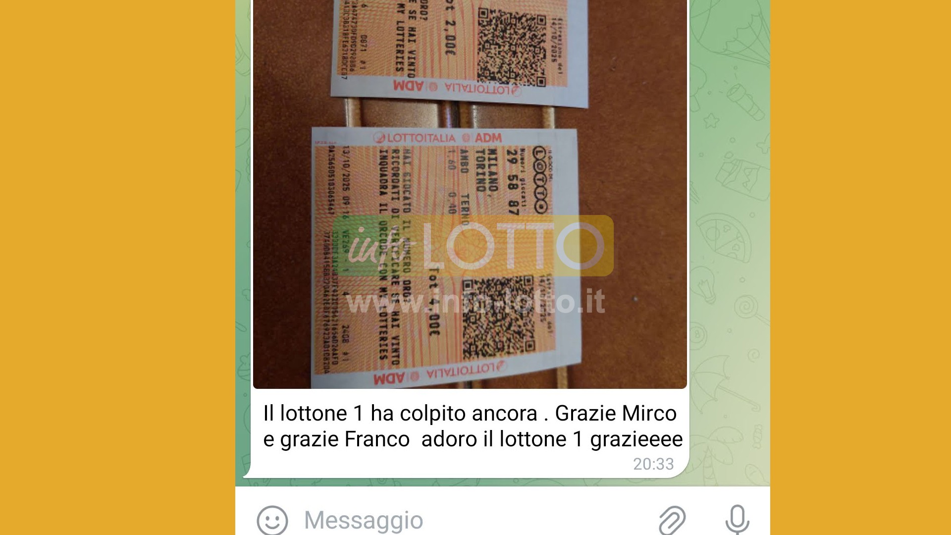 Vincita Ottobre 2025