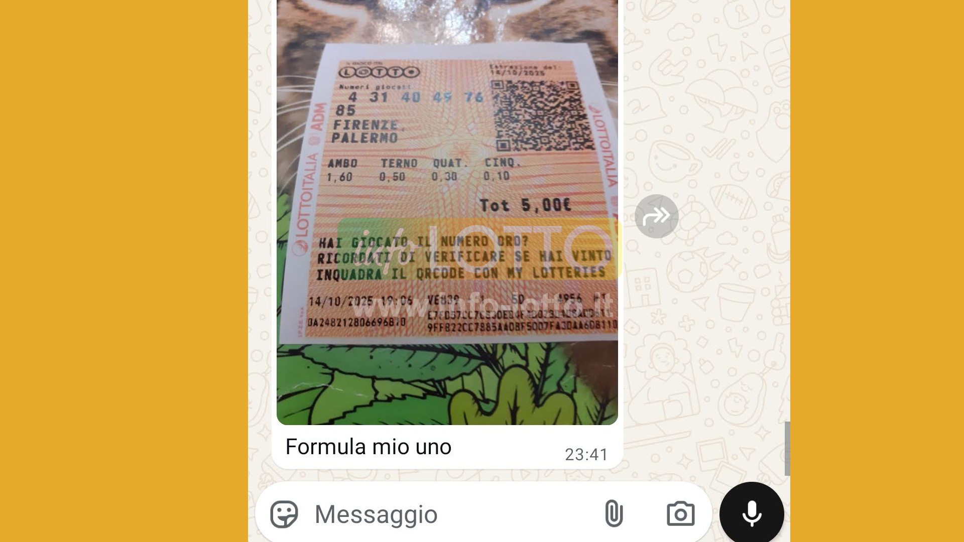 Vincita Ottobre 2025