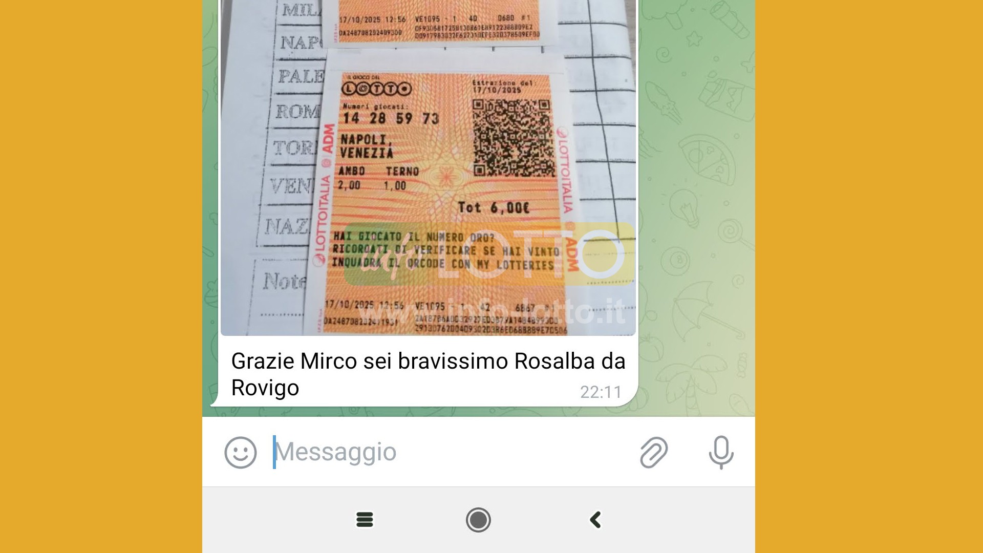 Vincita Ottobre 2025