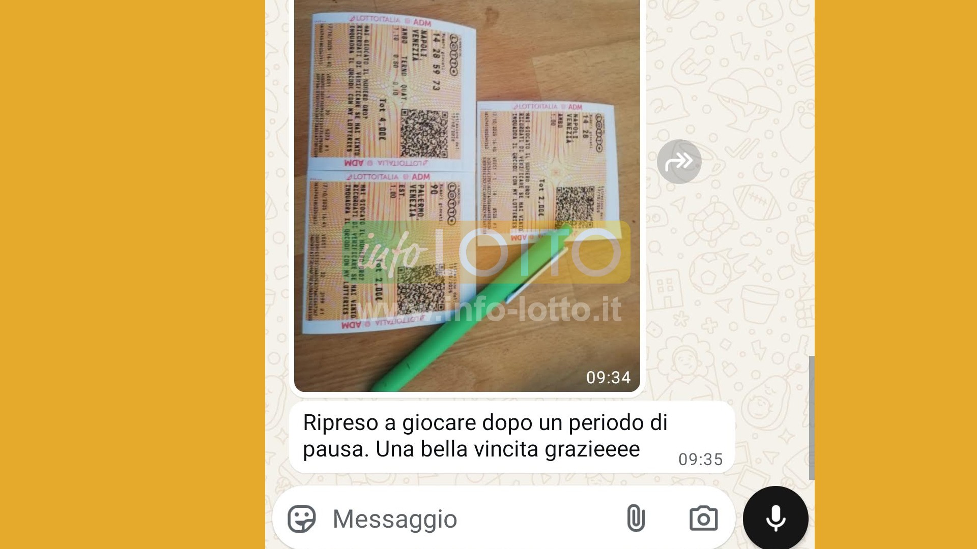Vincita Ottobre 2025