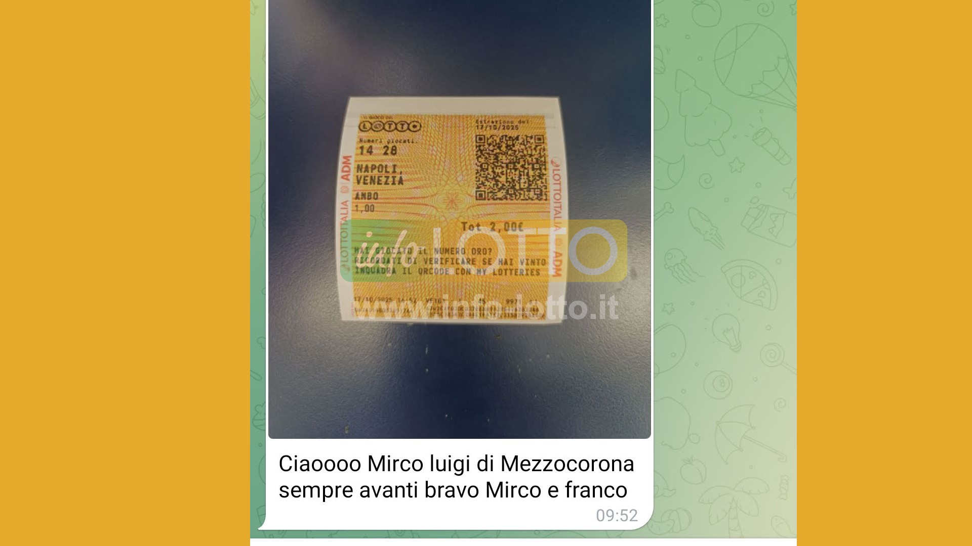 Vincita Ottobre 2025