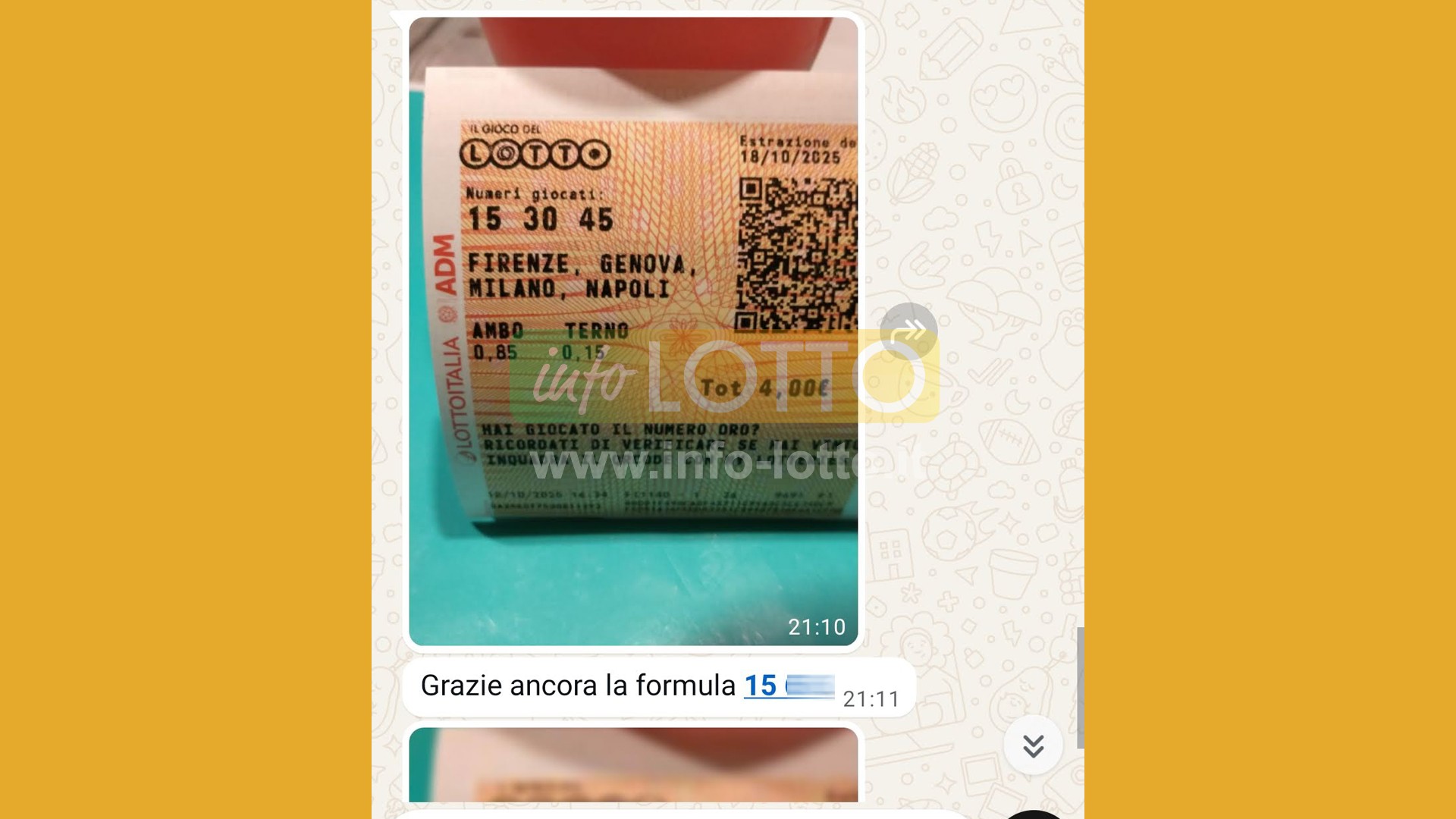 Vincita Ottobre 2025
