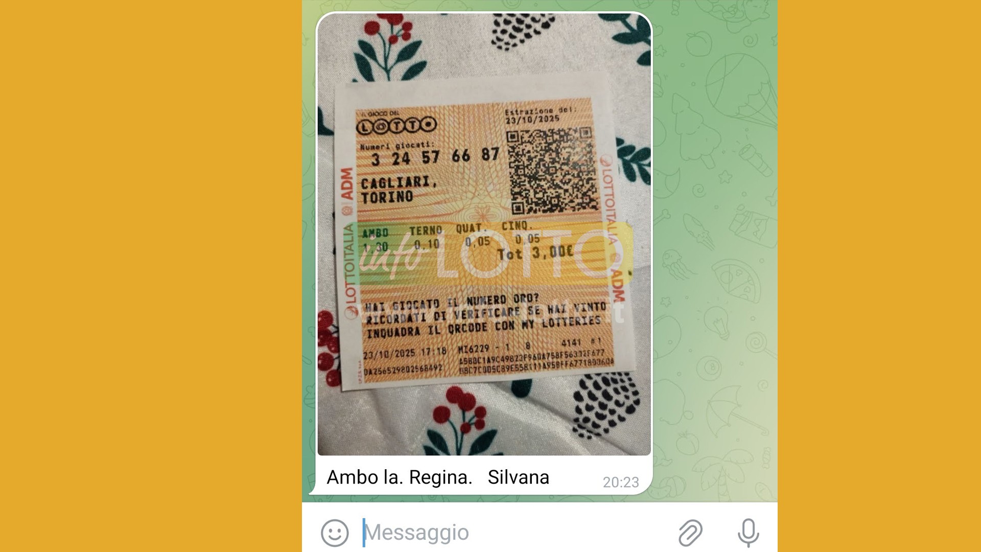 Vincita Ottobre 2025