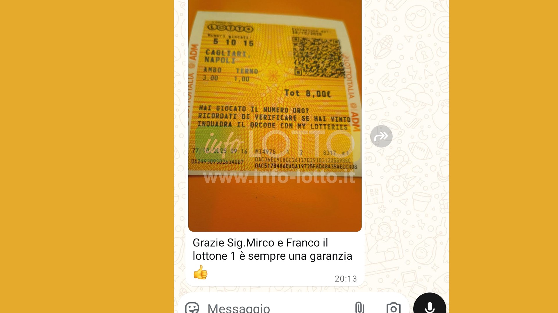 Vincita Ottobre 2025