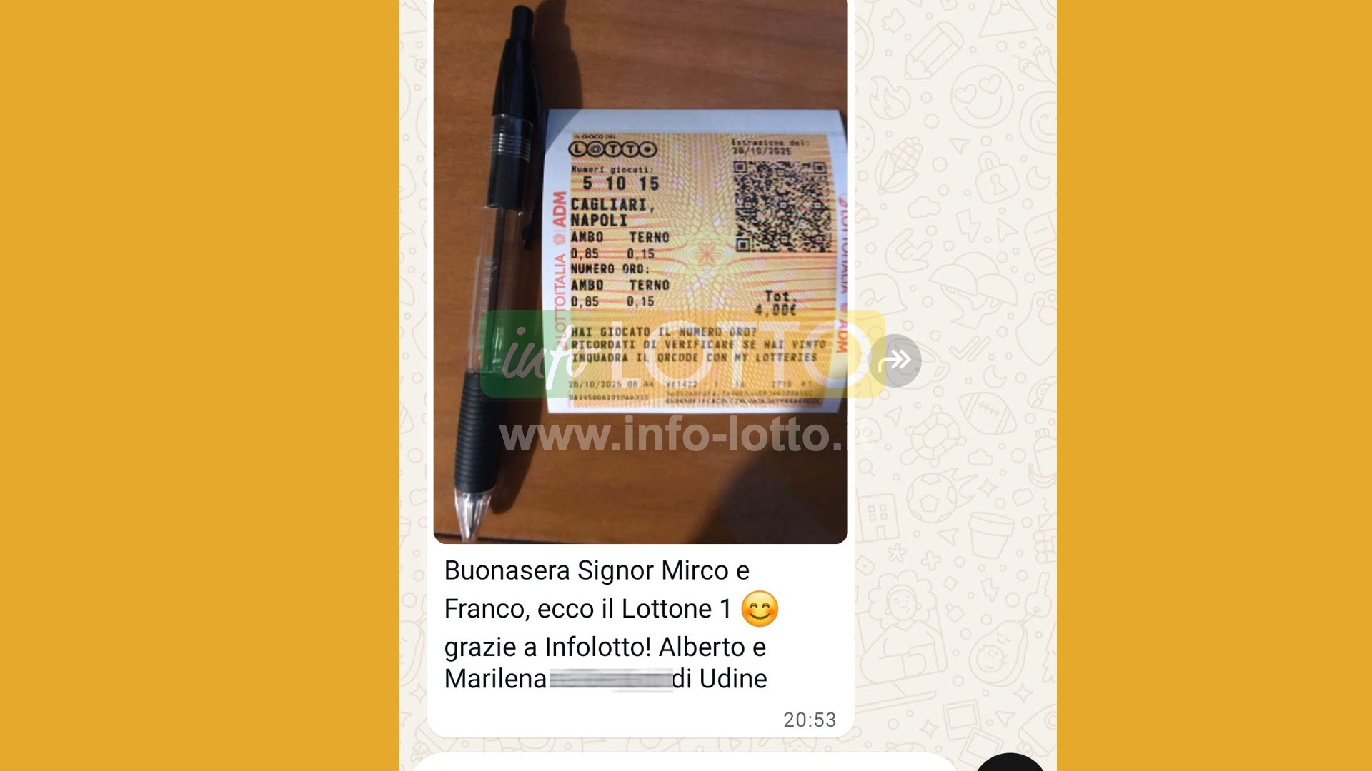Vincita Ottobre 2025