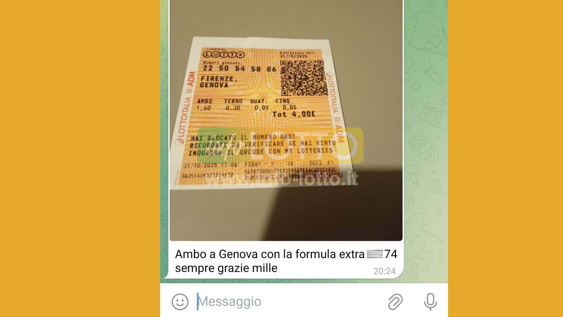 Vincita Ottobre 2025