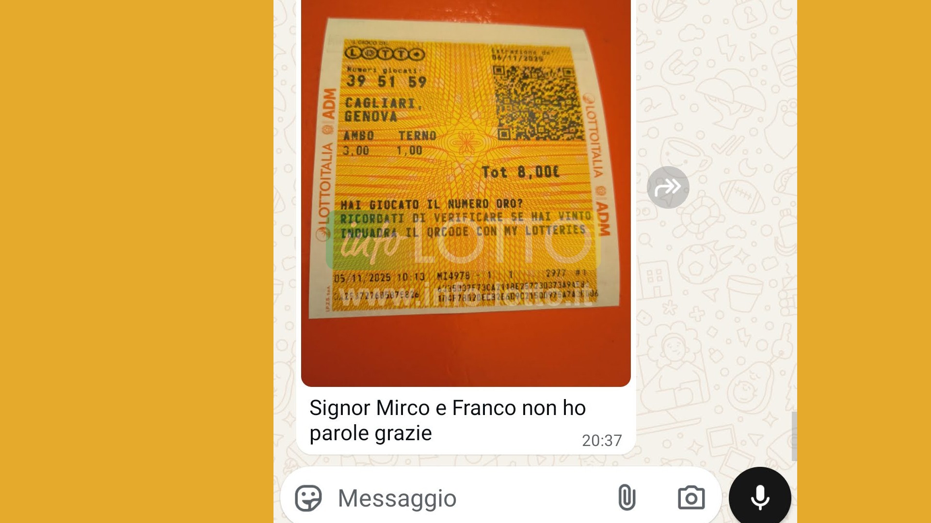Vincita Novembre 2025