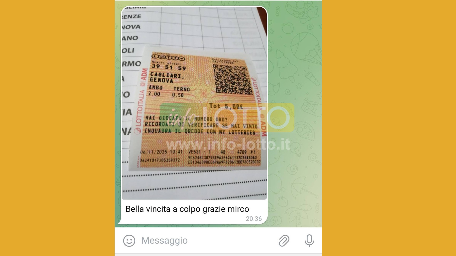Vincita Novembre 2025
