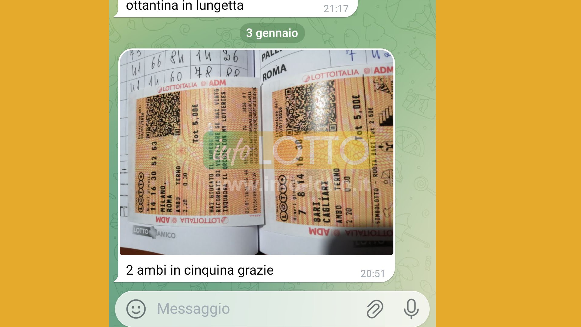 Vincita Gennaio 2026