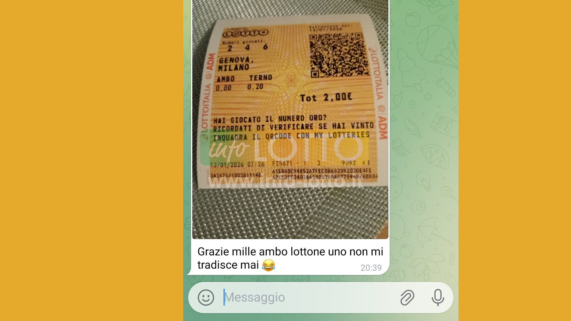 Vincita Gennaio 2026