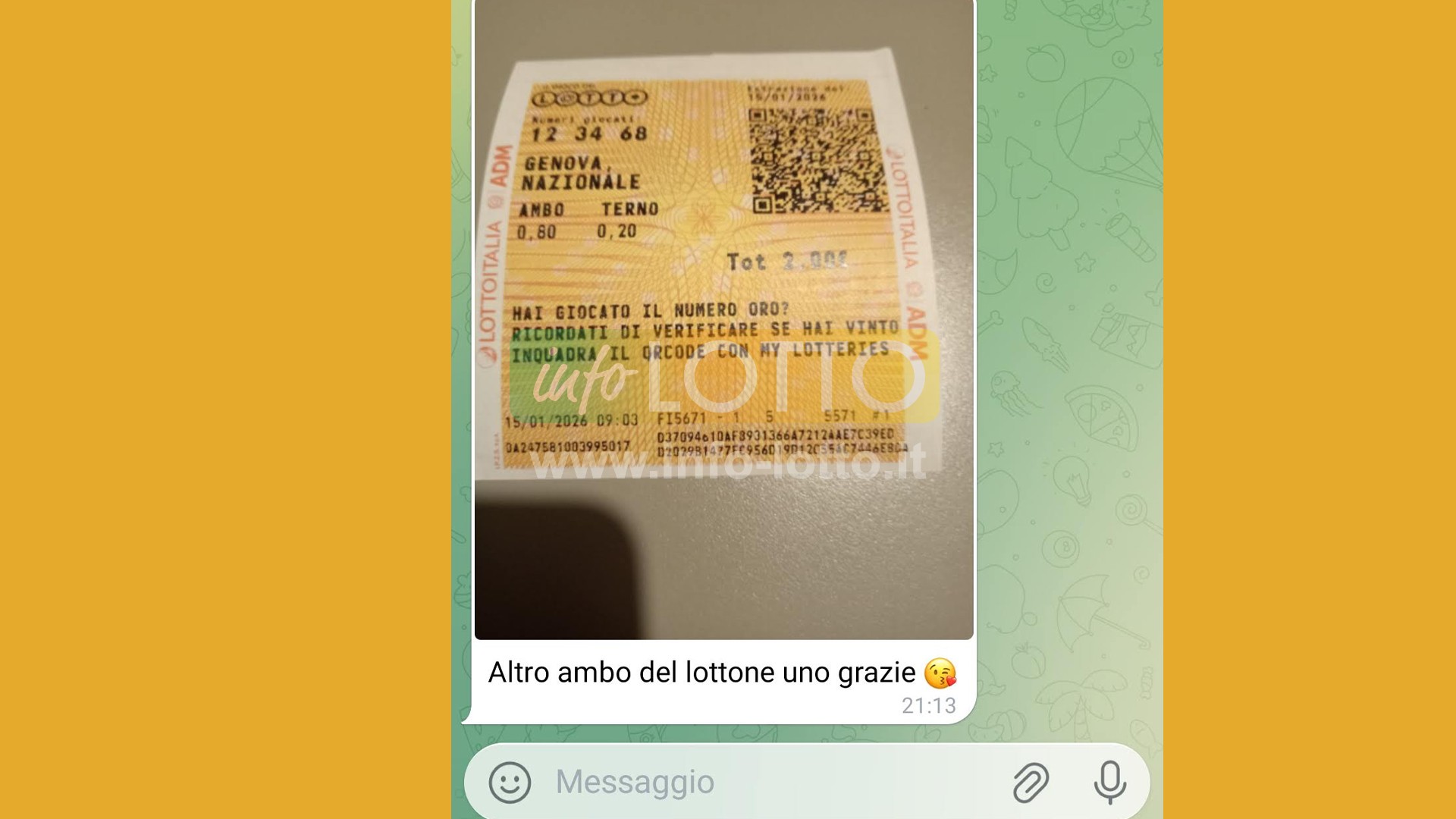 Vincita Gennaio 2026