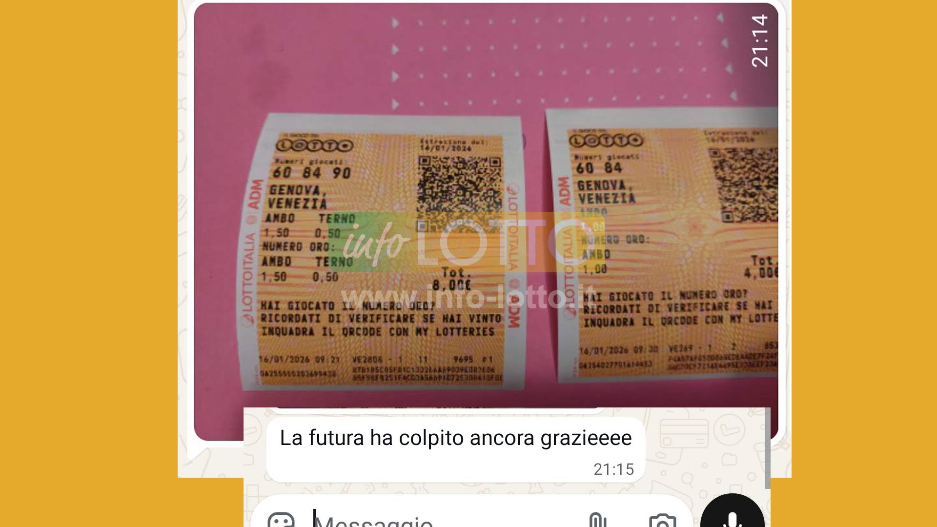 Vincita Gennaio 2026