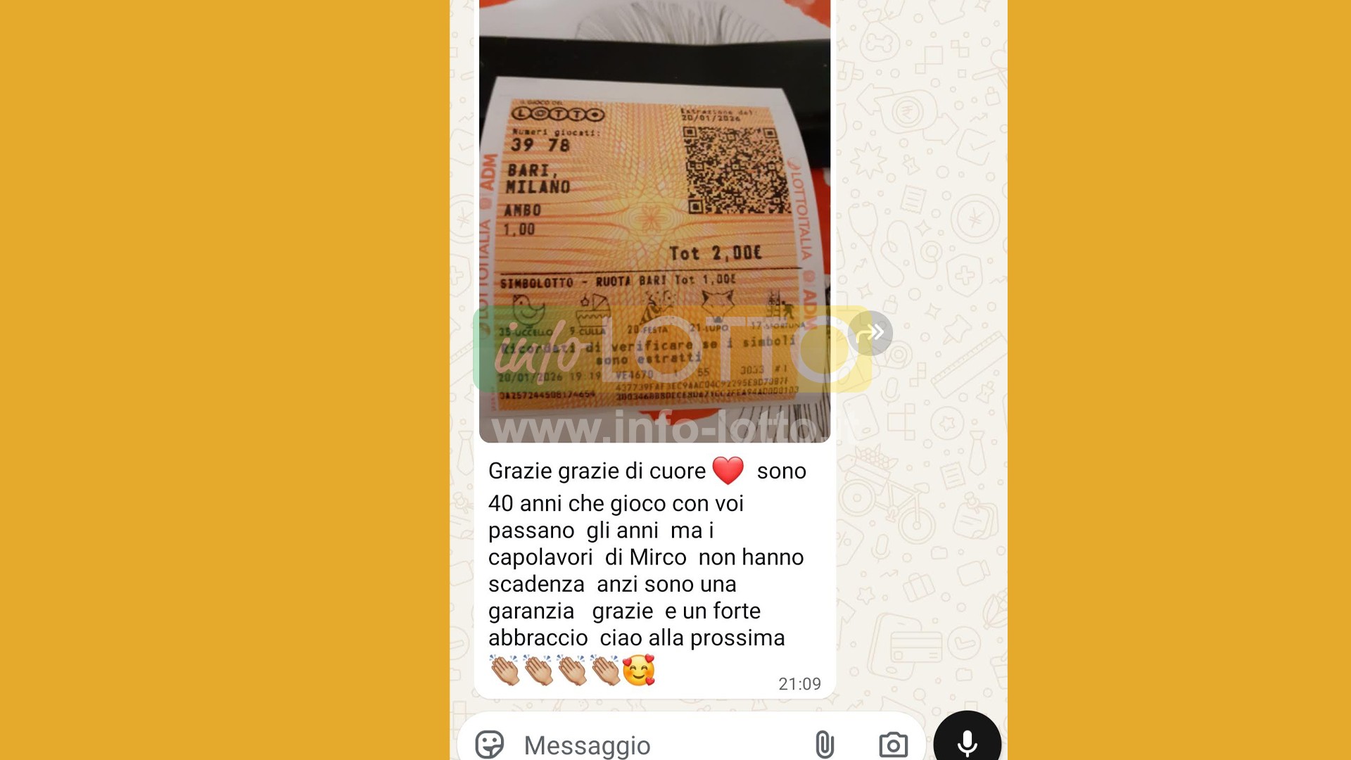 Vincita Gennaio 2026