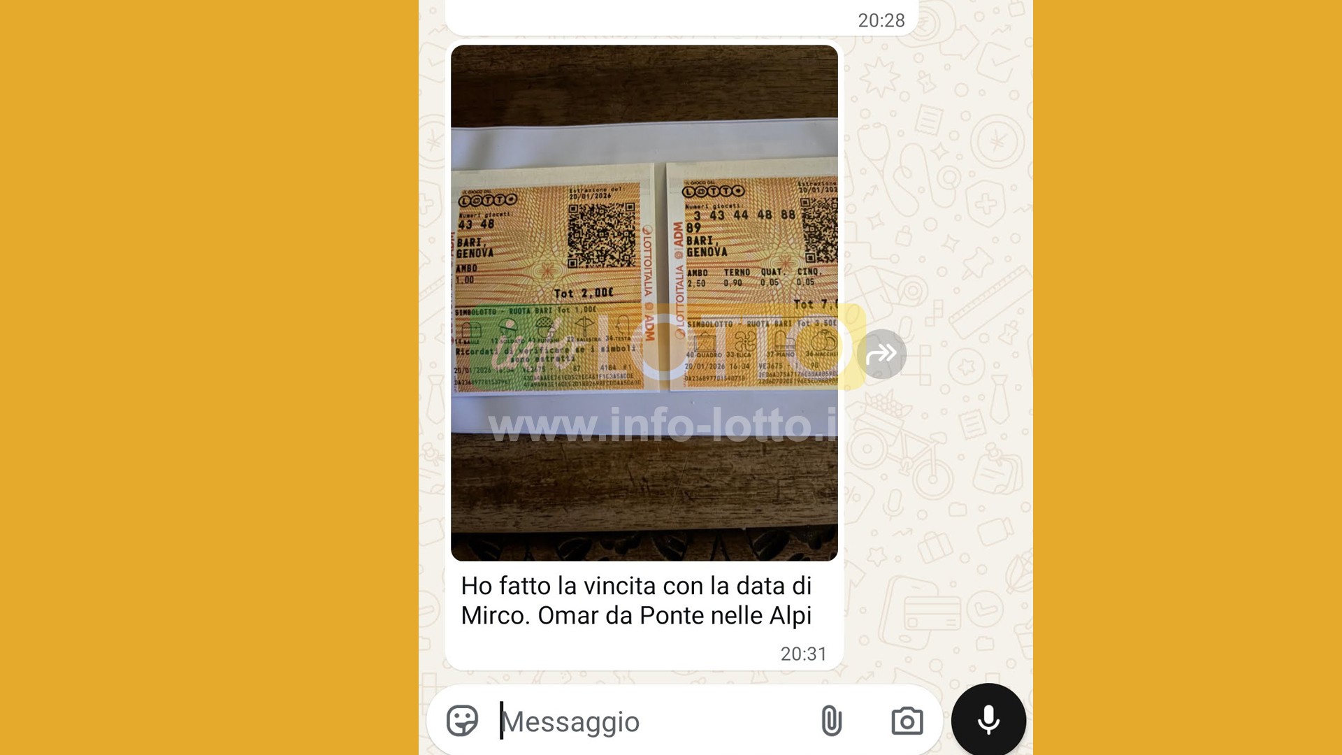 Vincita Gennaio 2026