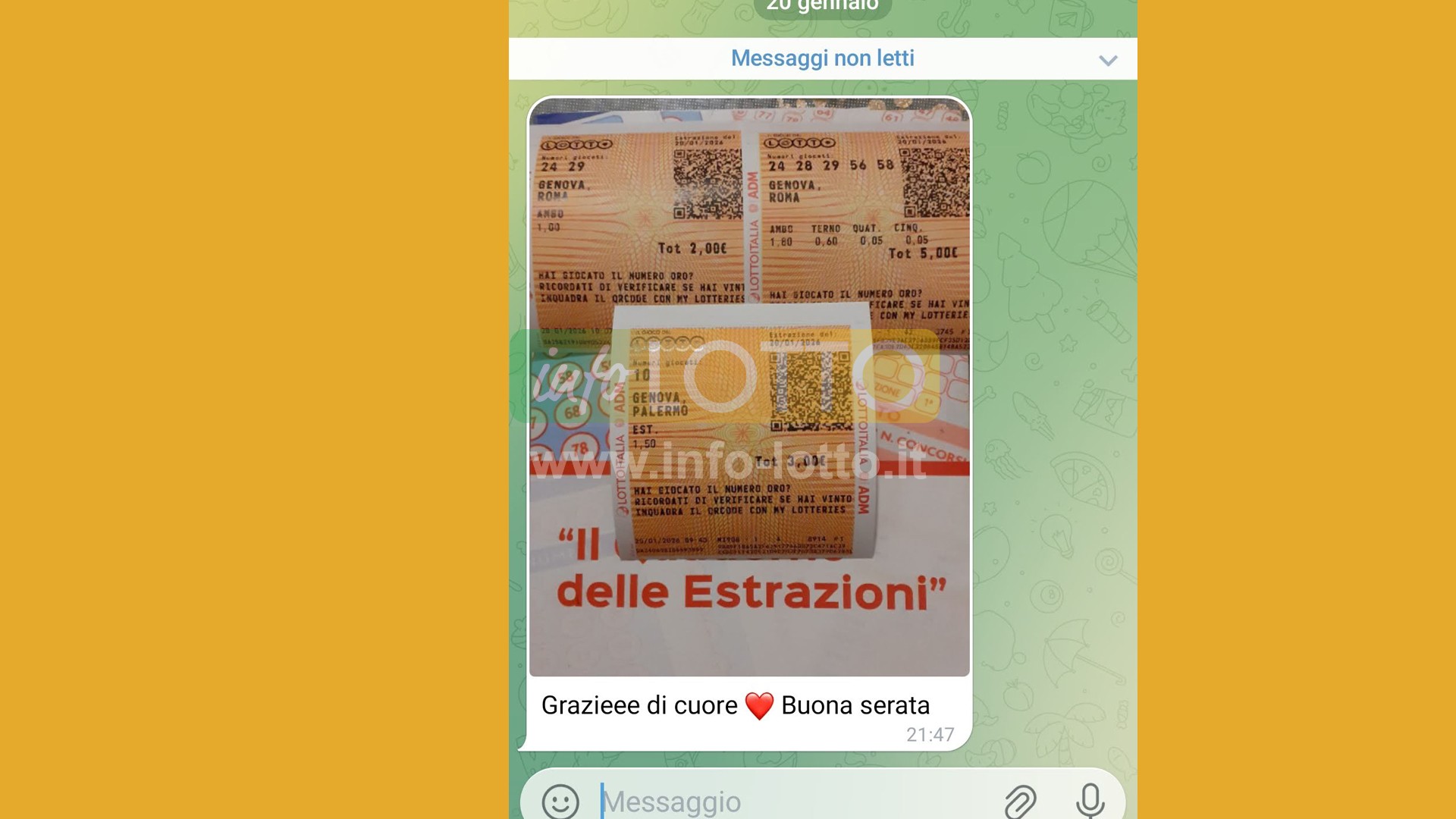 Vincita Gennaio 2026