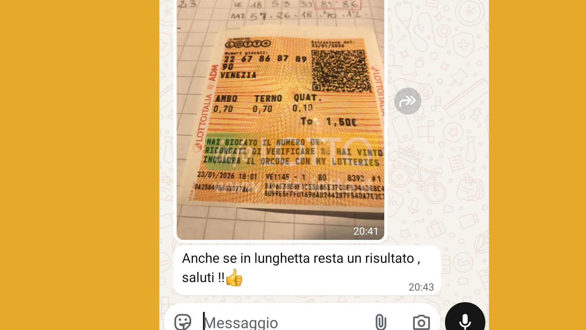 Vincita Gennaio 2026
