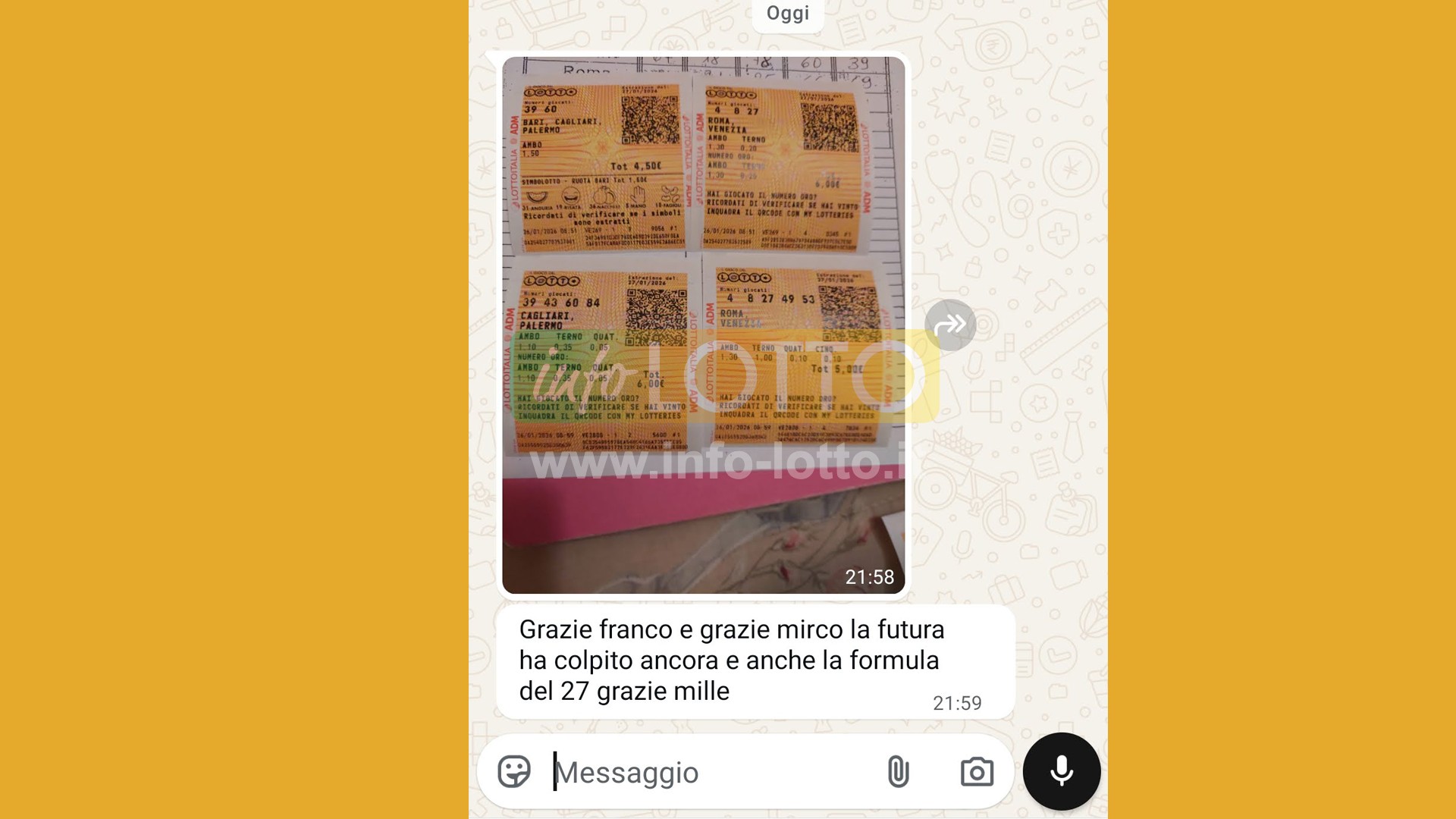 Vincita Gennaio 2026