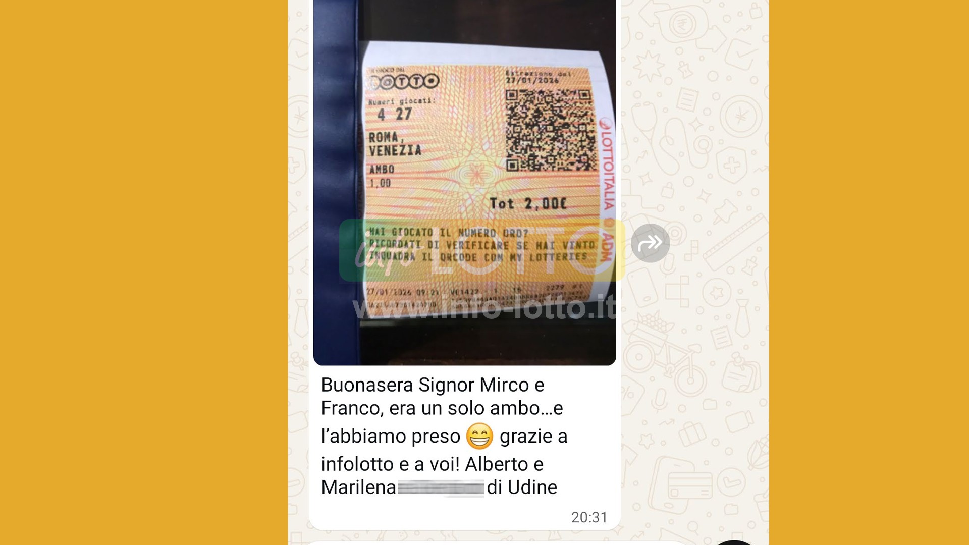 Vincita Gennaio 2026