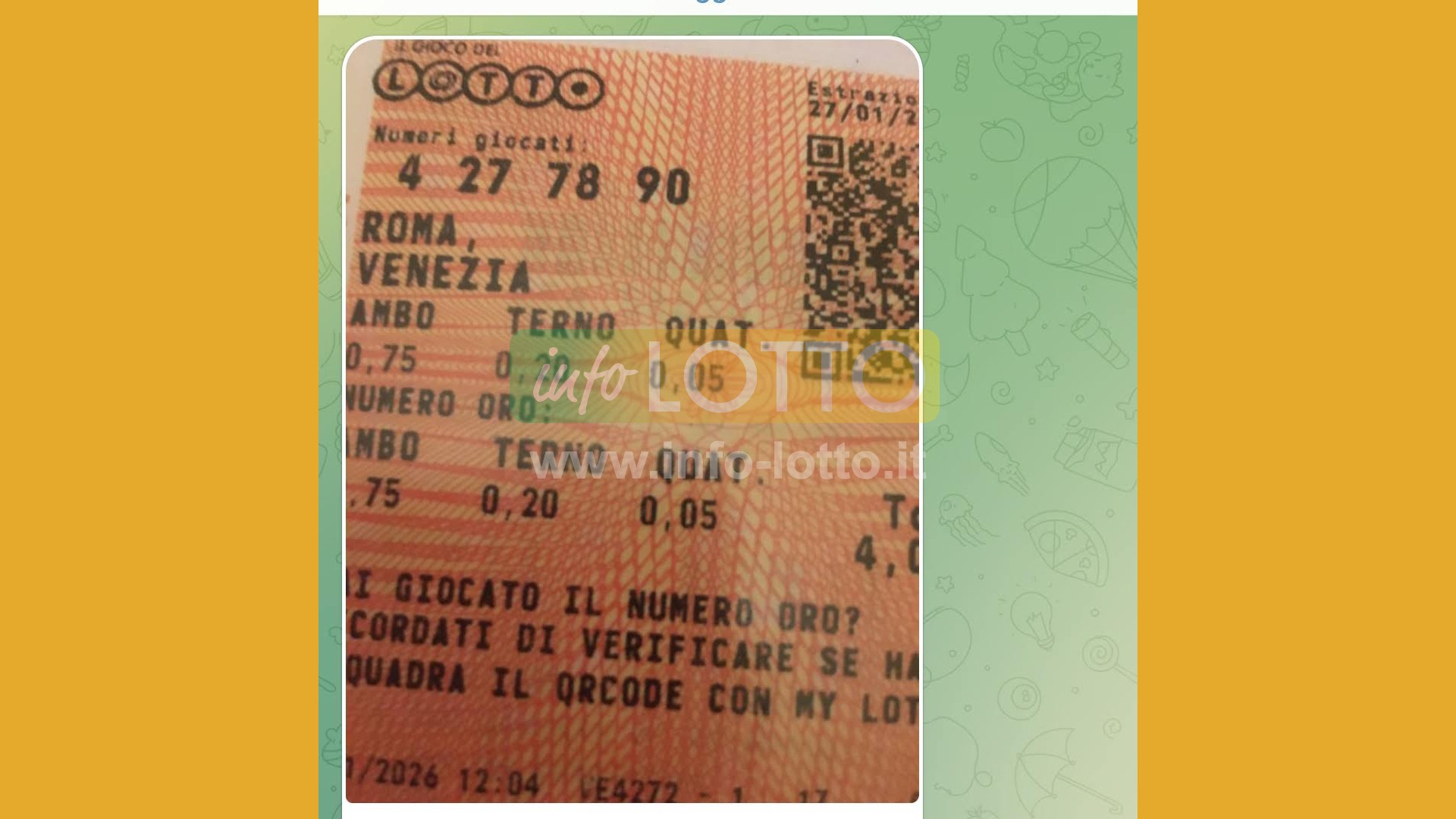 Vincita Gennaio 2026