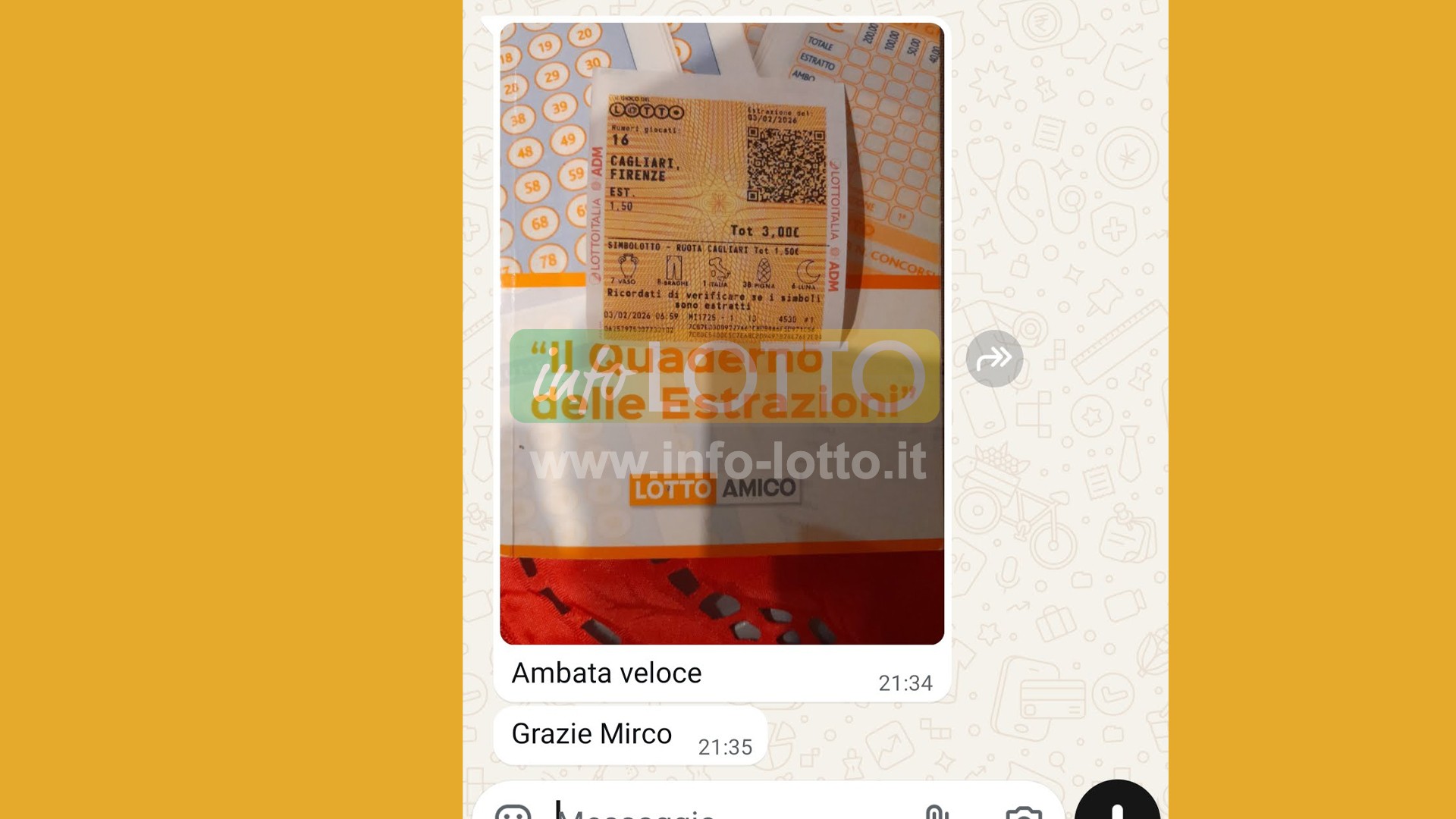 Vincita Febbraio 2026