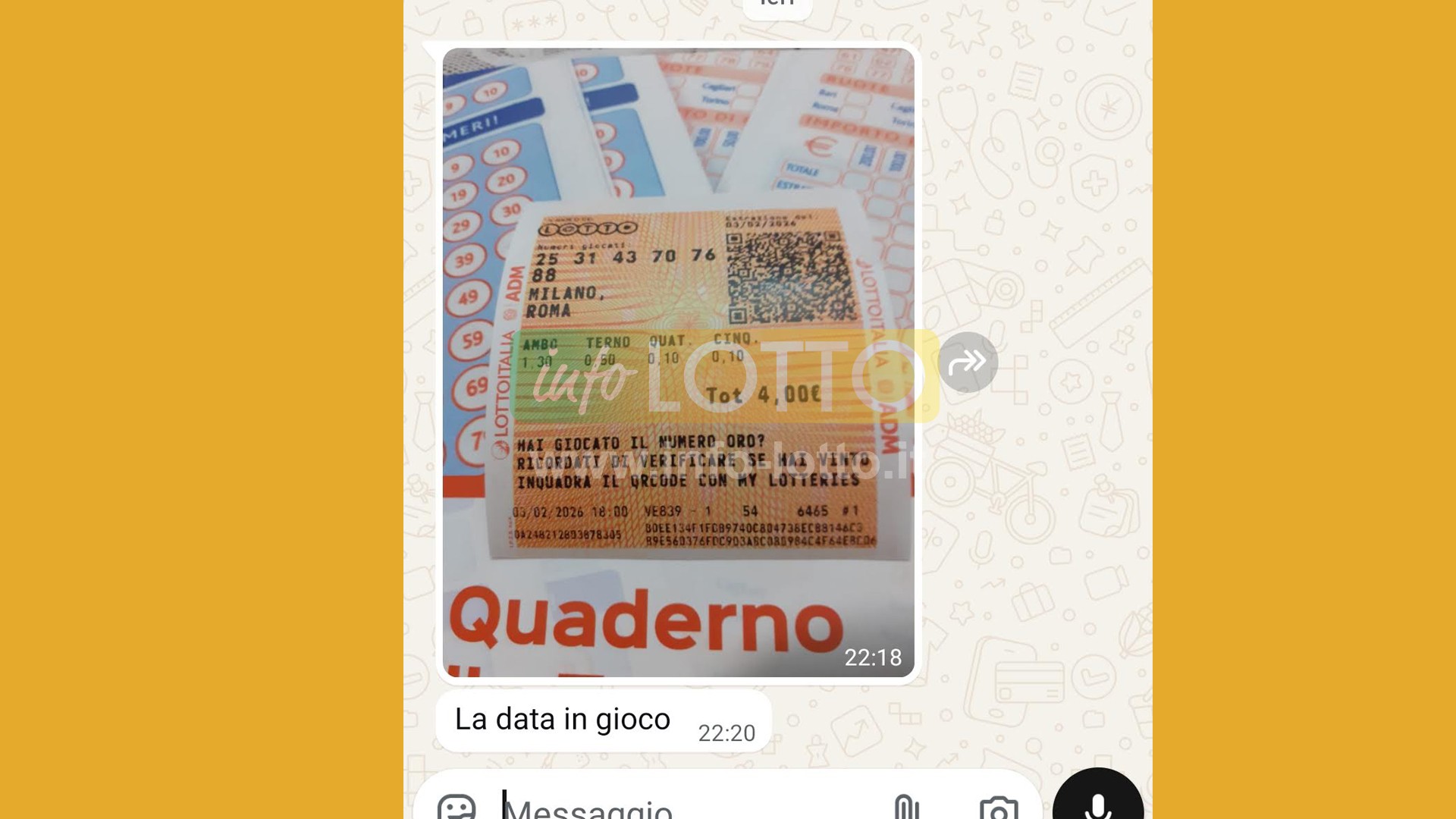 Vincita Febbraio 2026