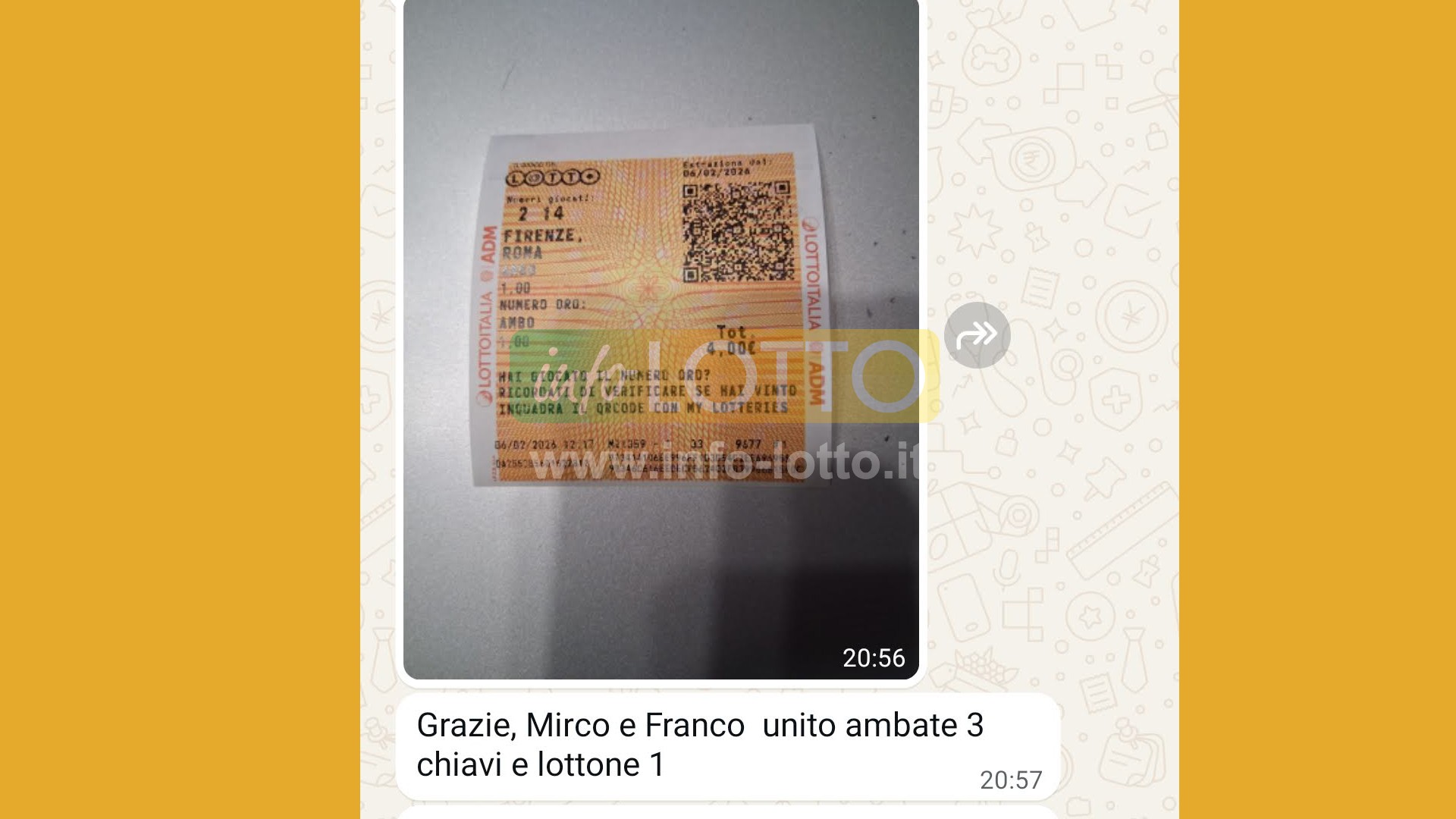 Vincita Febbraio 2026