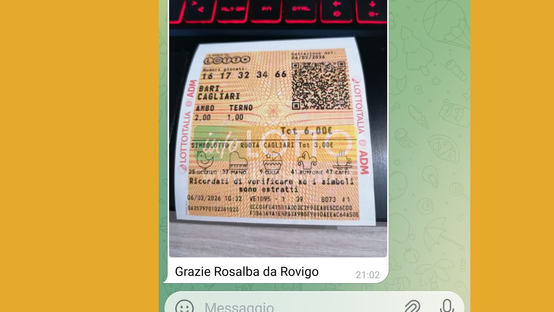 Vincita Febbraio 2026