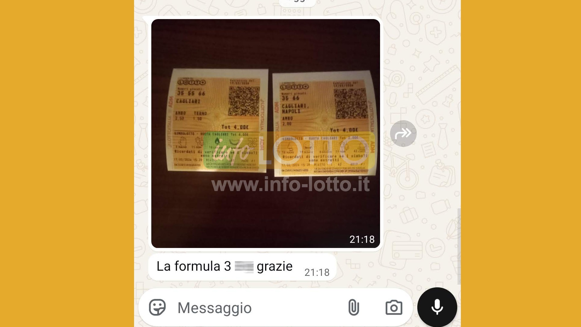 Vincita Febbraio 2026