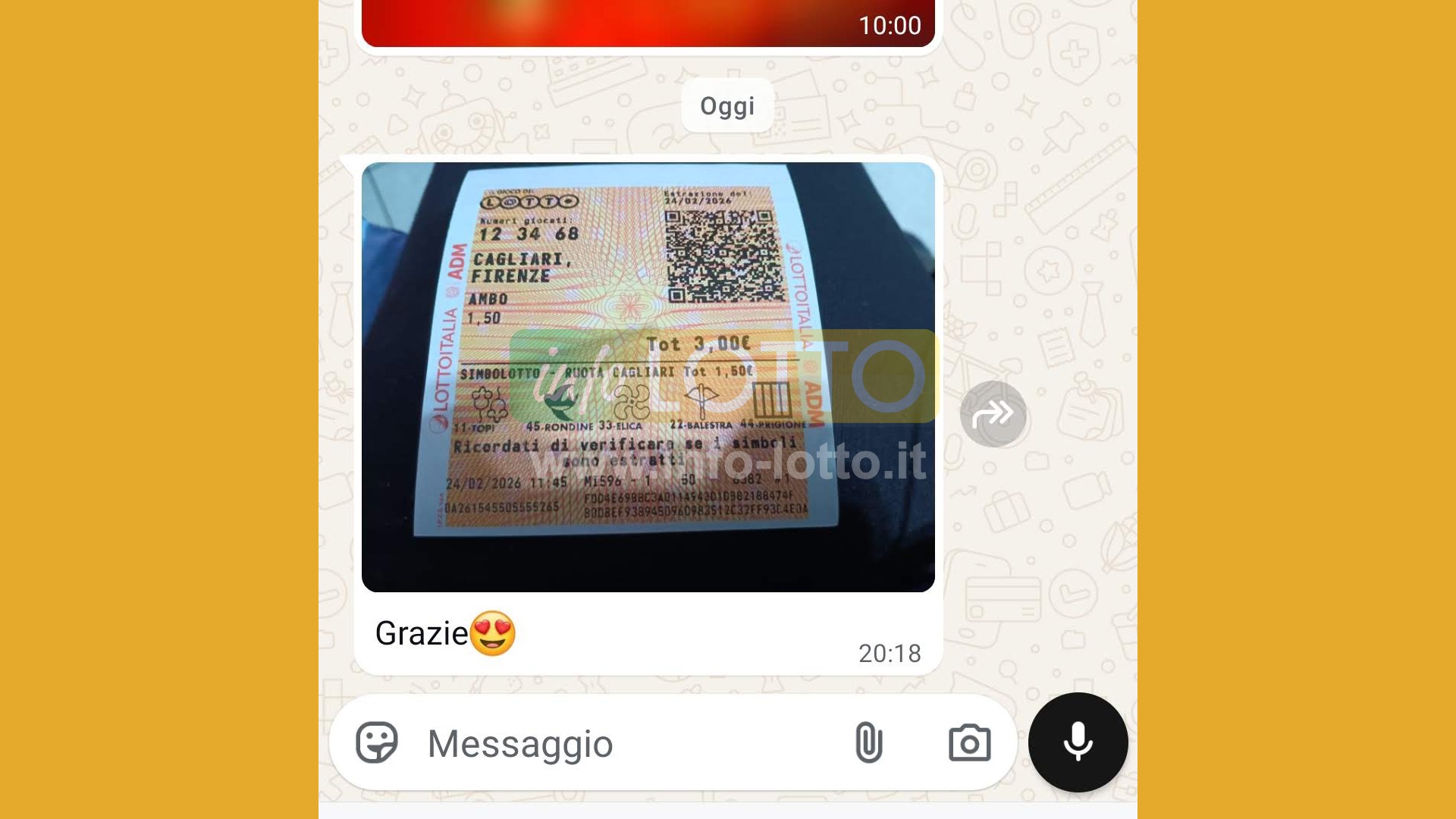 Vincita Febbraio 2026