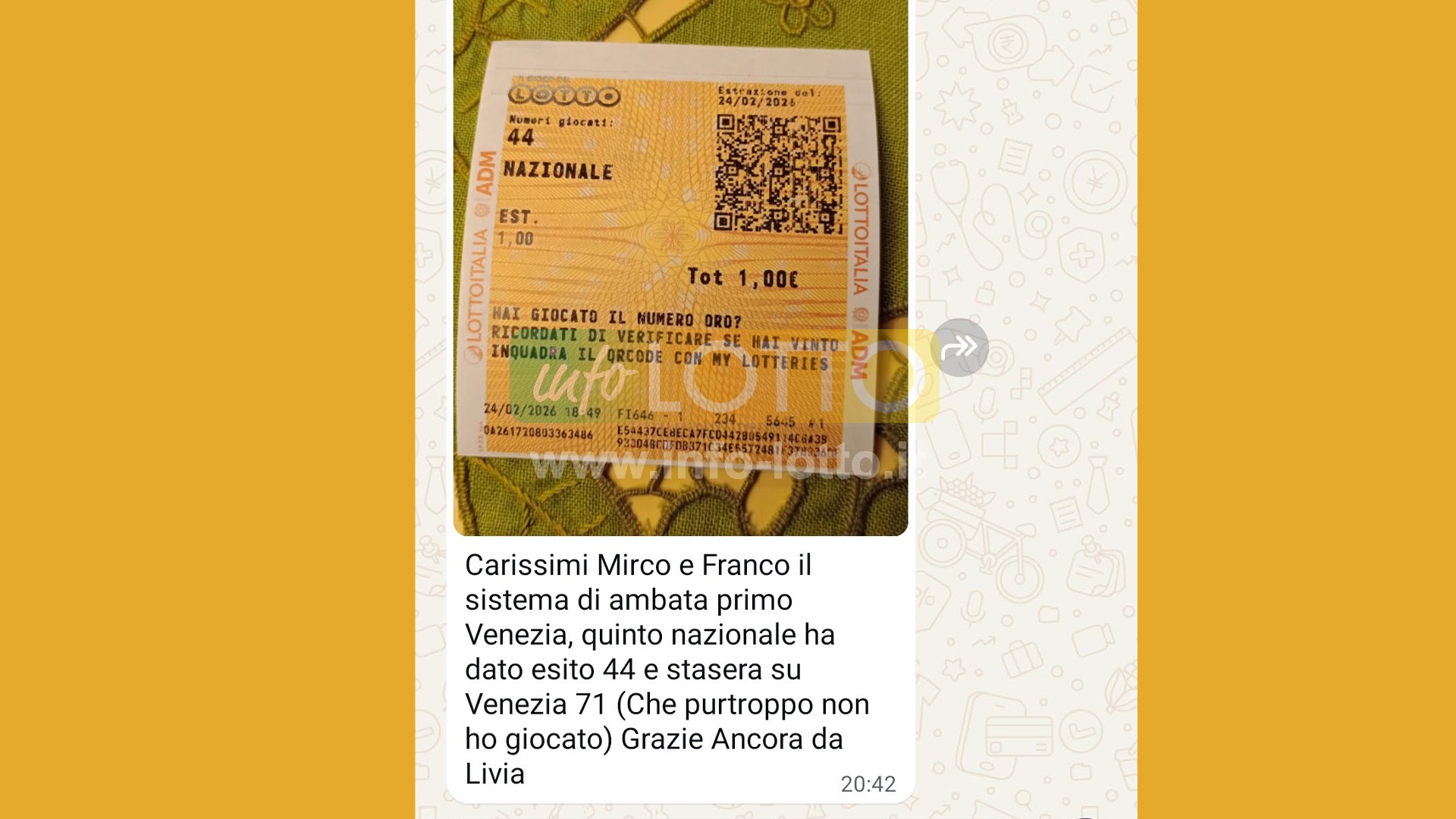 Vincita Febbraio 2026