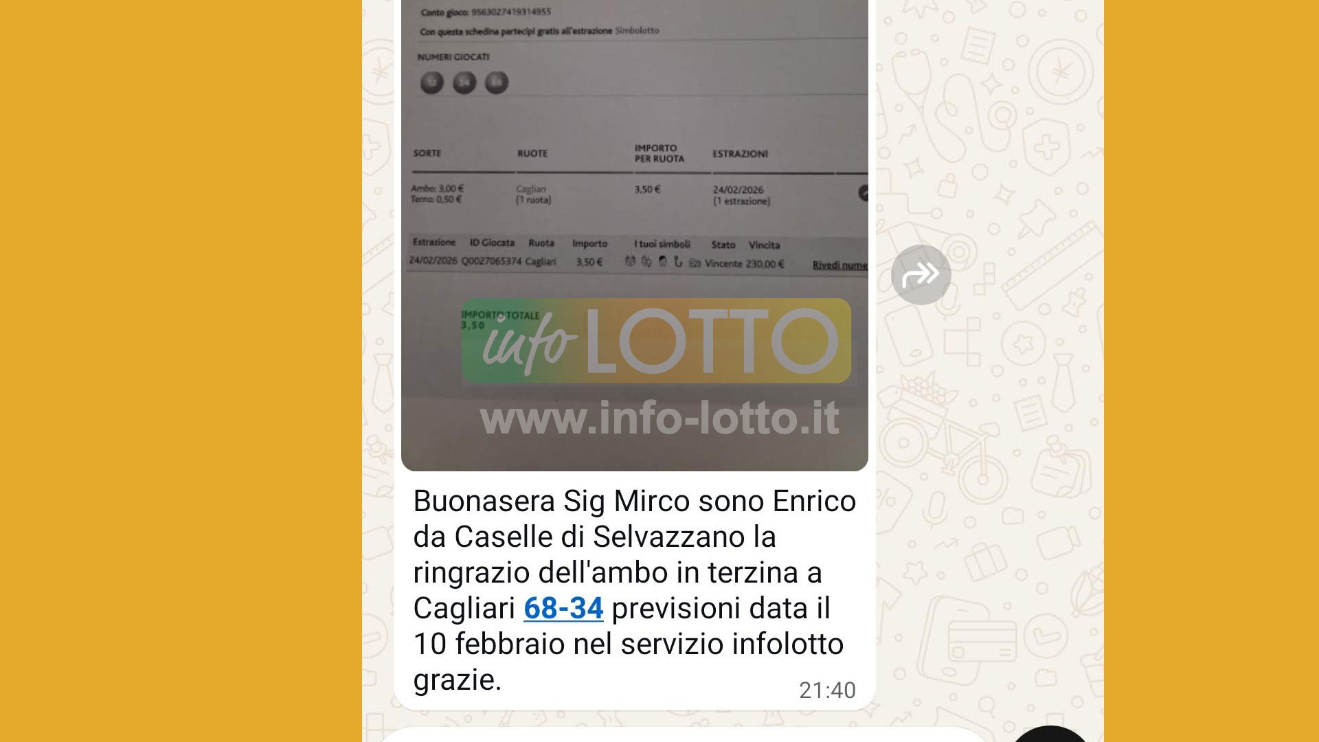 Vincita Febbraio 2026