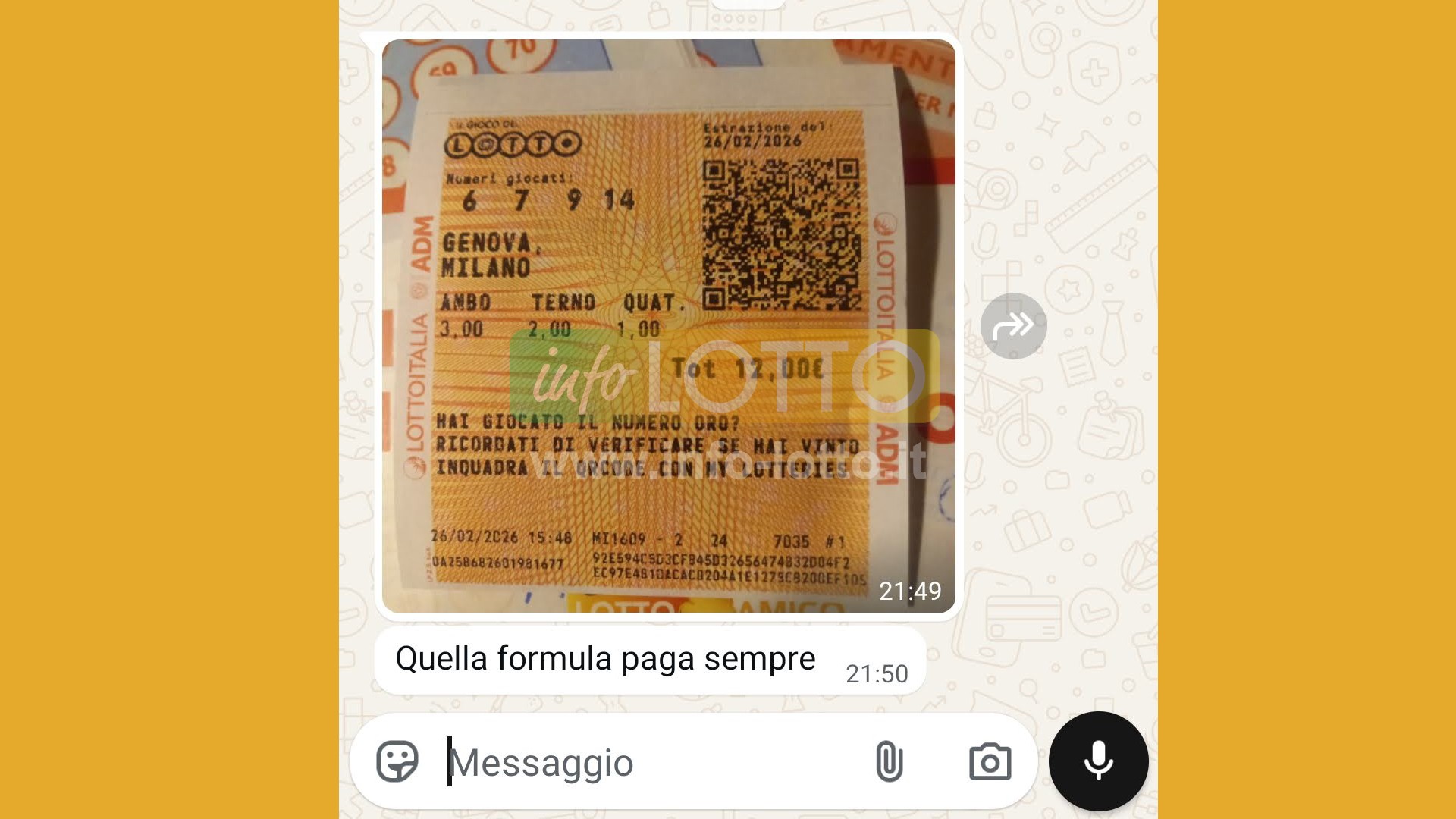 Vincita Febbraio 2026