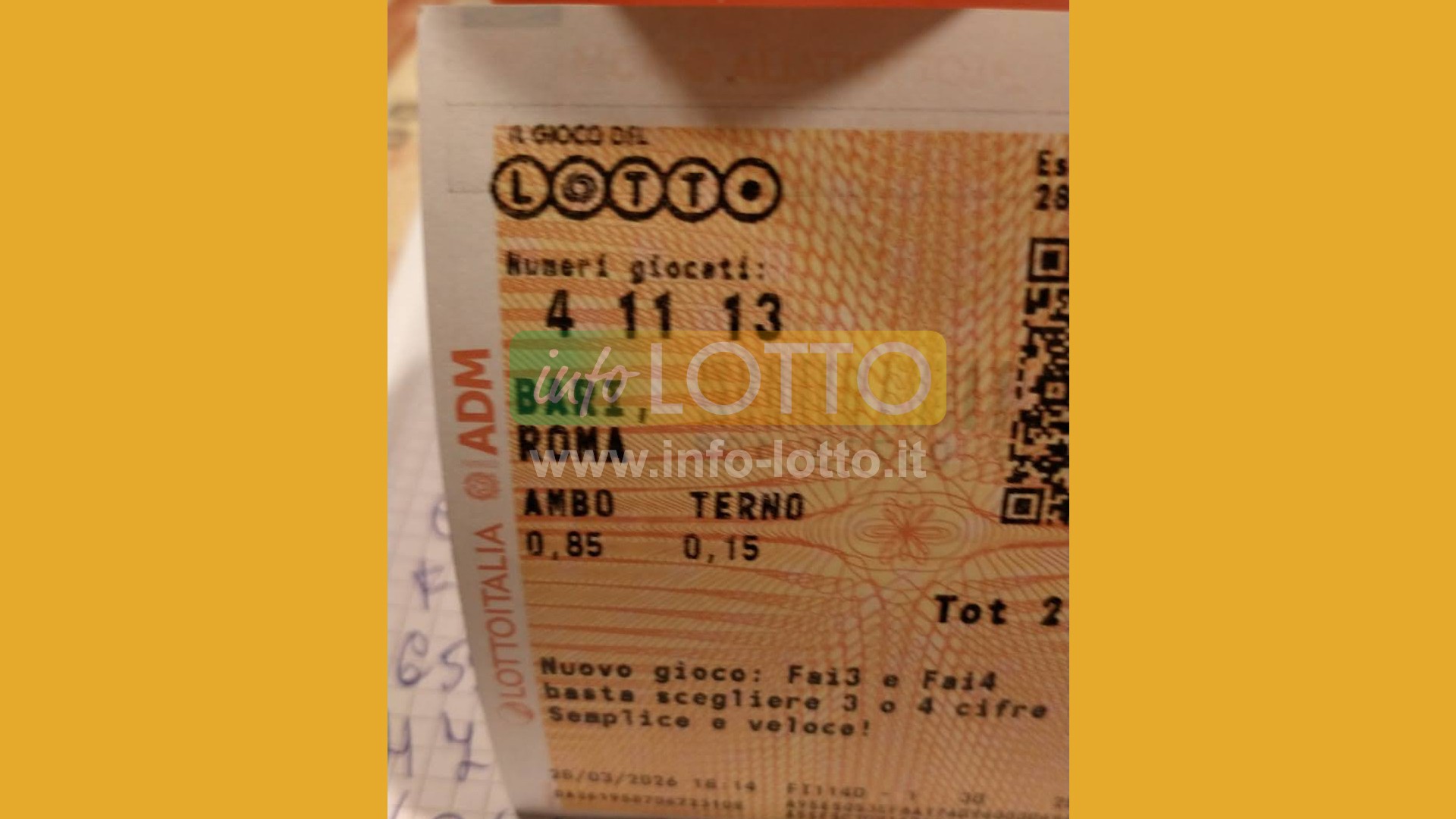 Vincita Marzo 2026