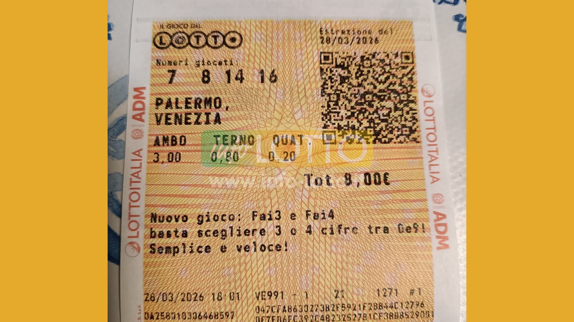 Vincita Marzo 2026