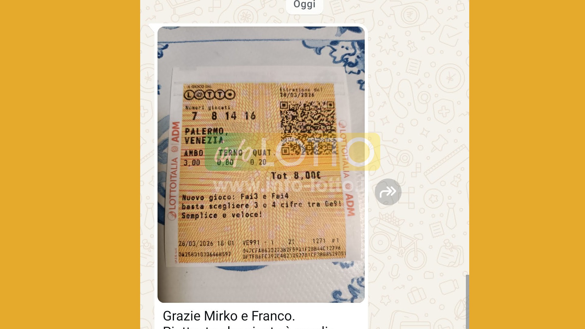 Vincita Marzo 2026