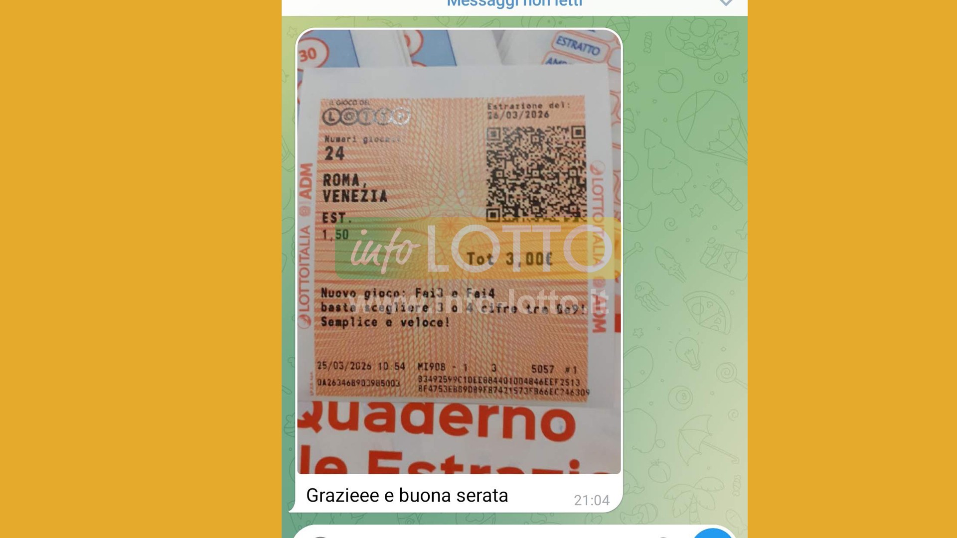 Vincita Marzo 2026